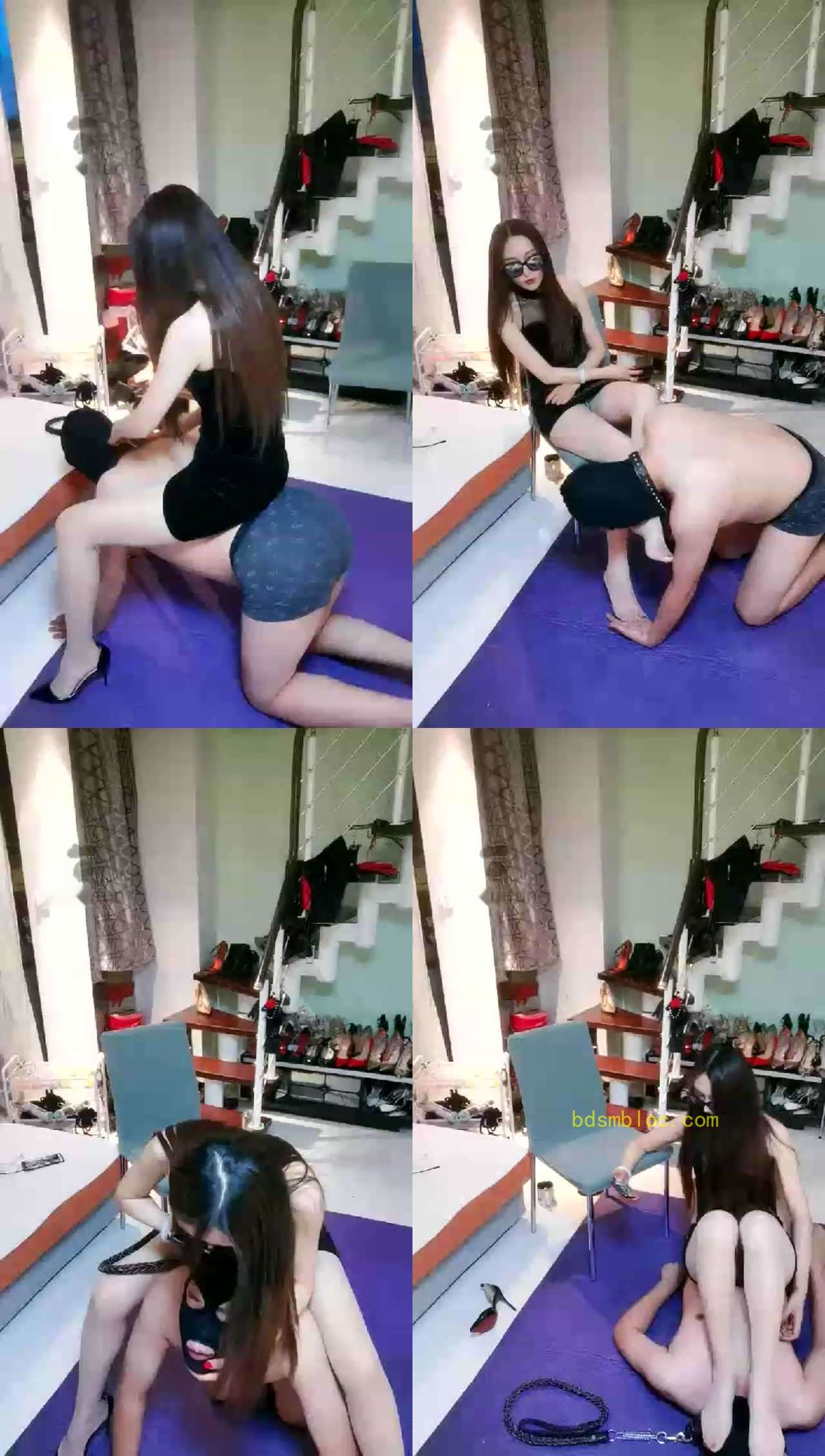 【叶子】收拾狗东西，足深喉钻裆耳光抽腚吐奶足浴