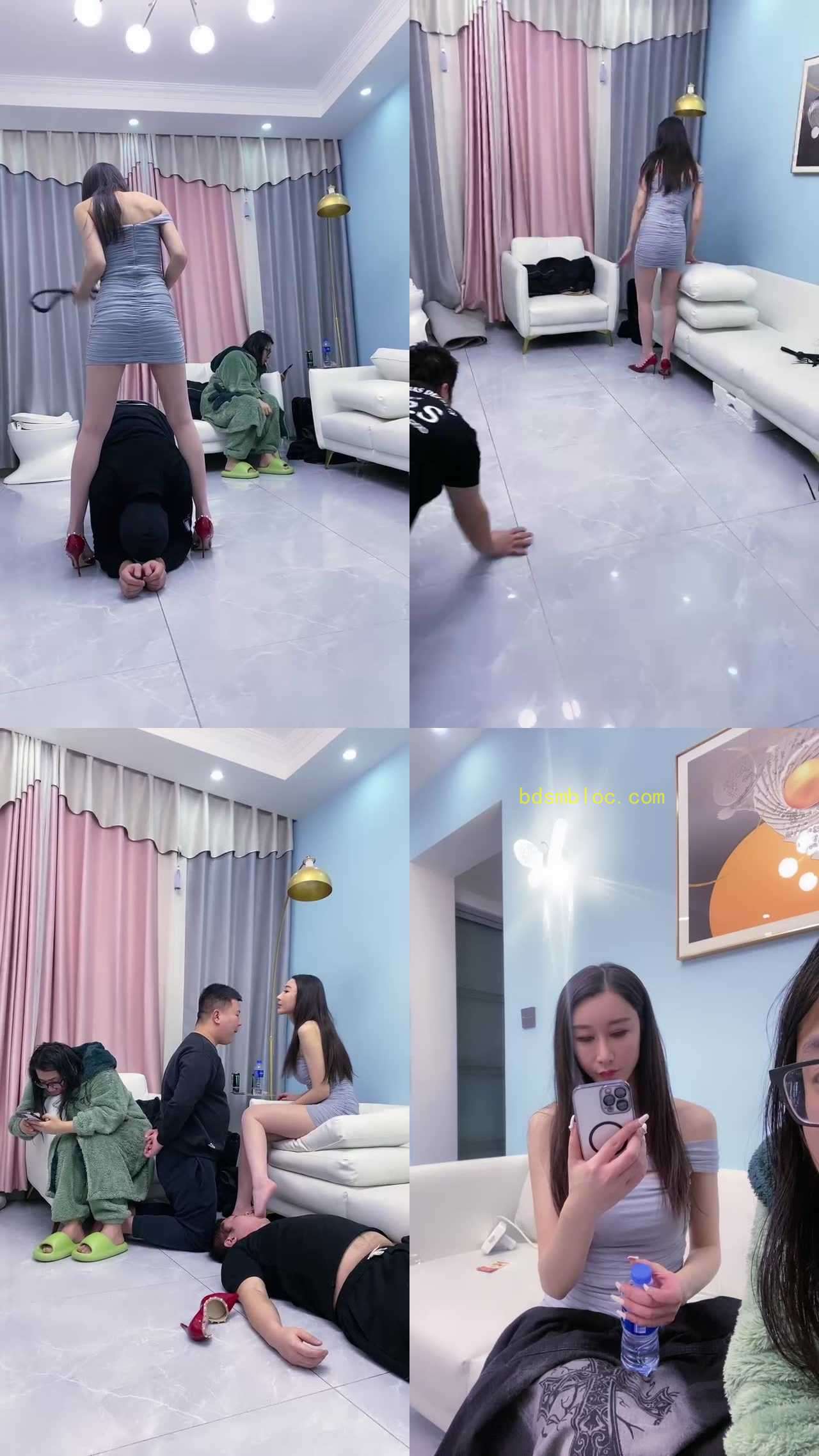 【麋鹿银儿】车模女神VS四狗/蛇鞭教训/转胯/脚深喉