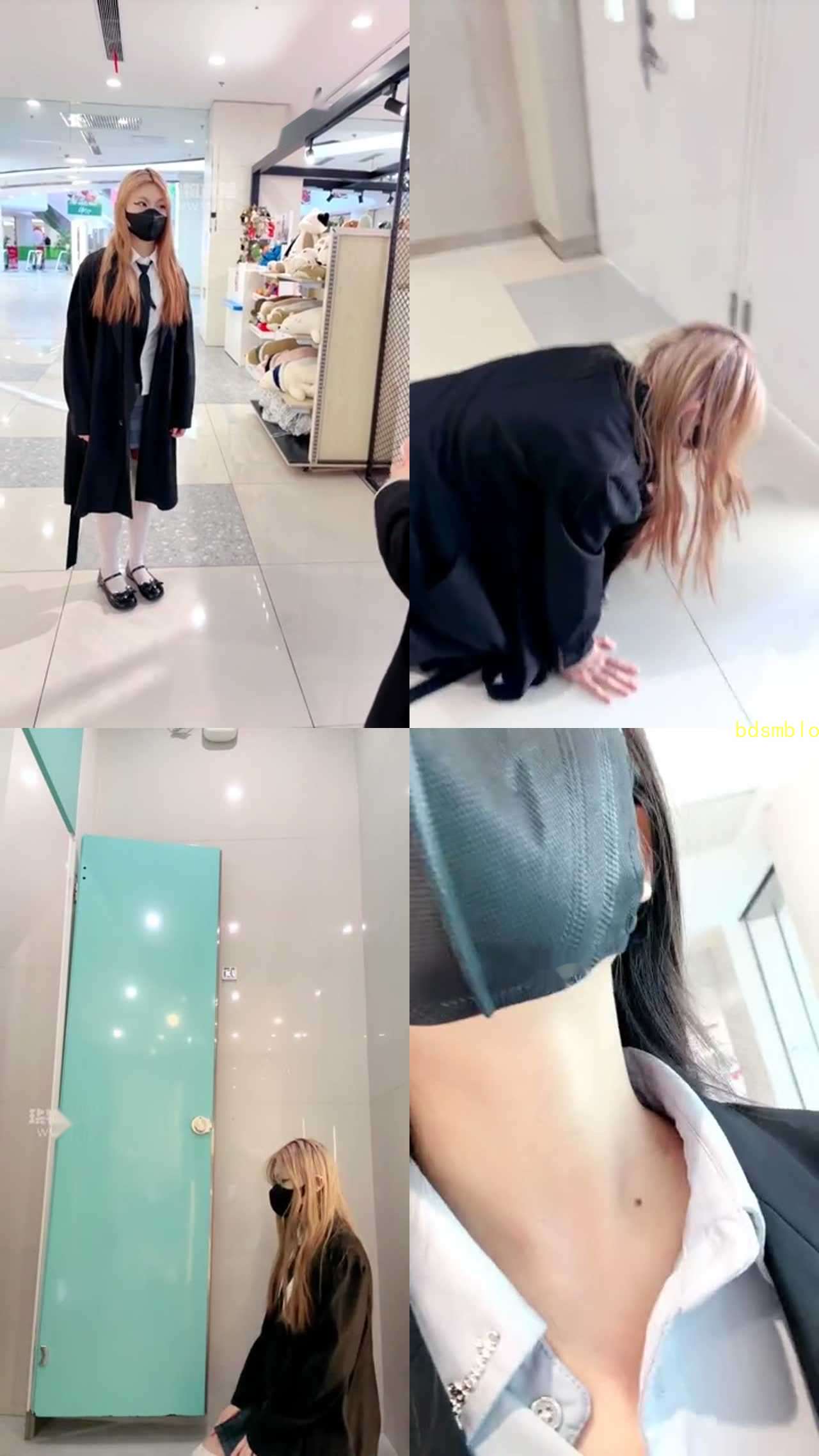 【玫瑰夫人】超大胆户外商场当众调教 羞辱母狗女奴