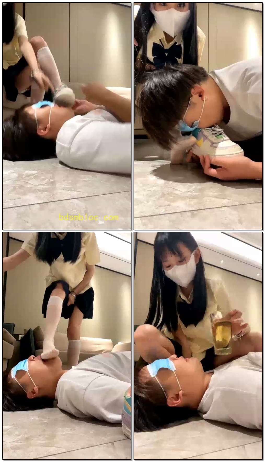 【阿月】调教第一次现实的狗，闻鞋窒息，深喉，舔鞋底