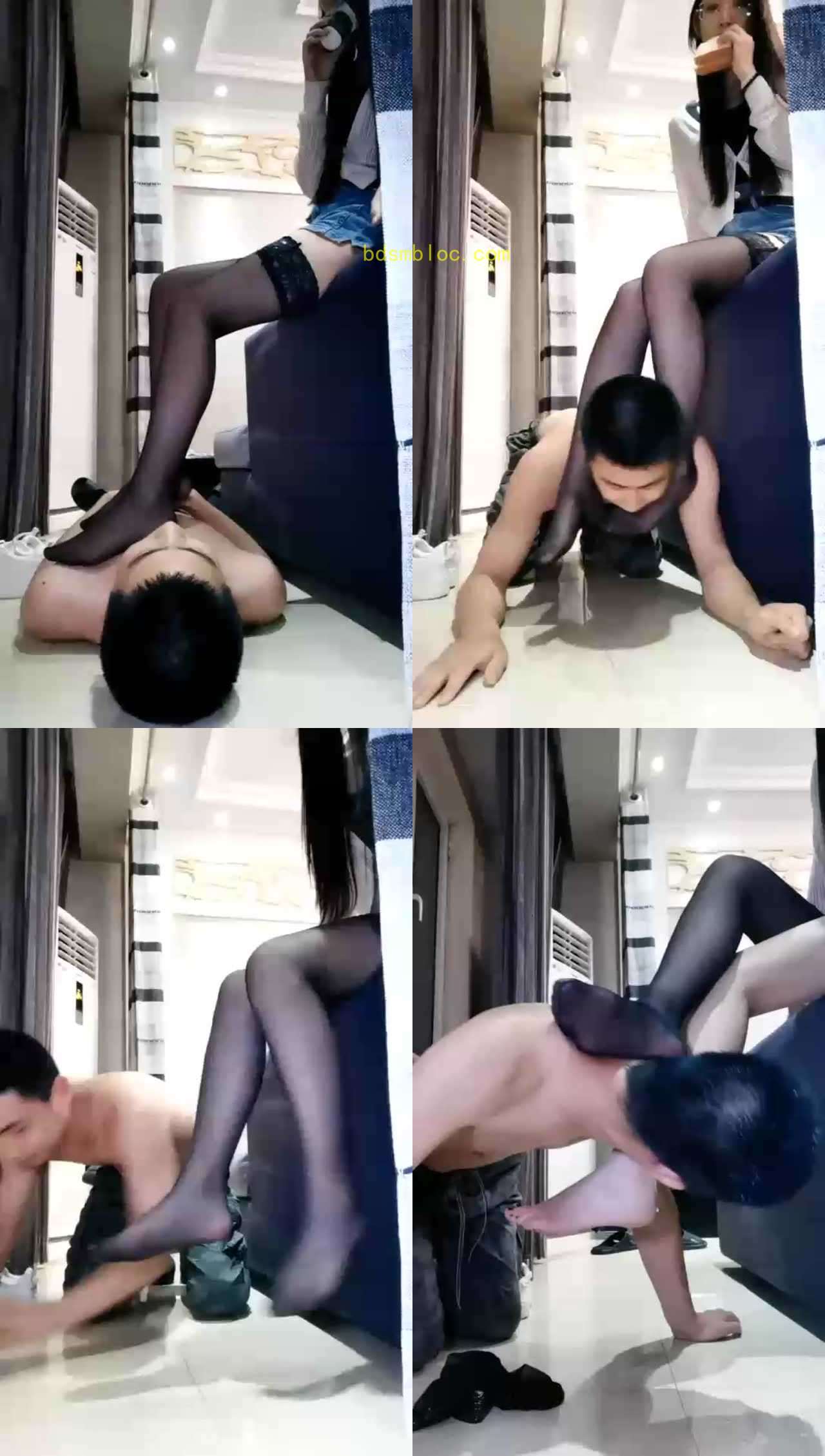 【猫神大人】把素人学弟当成垃圾桶玩弄，圣水淋黑丝脚,呕吐喂食酸奶面包