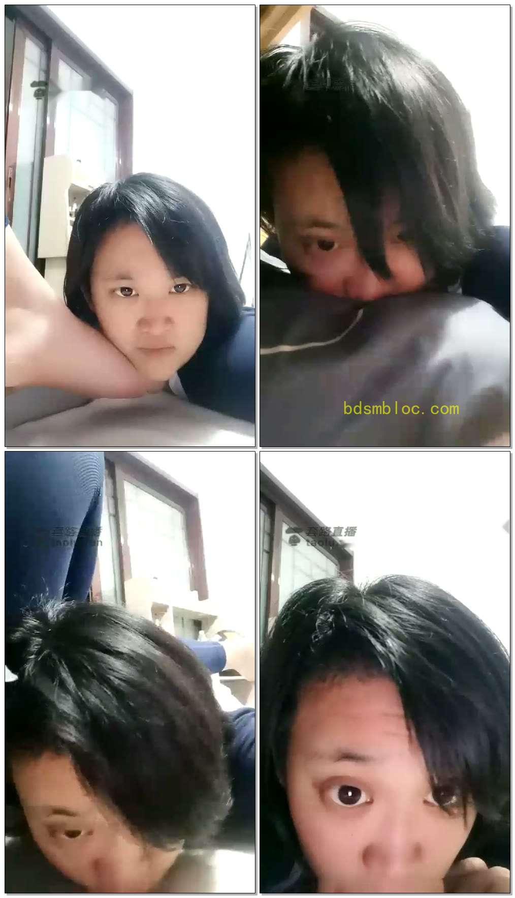 【曦宝贝】恋足女m舔主人脚脚，吸主人棉袜