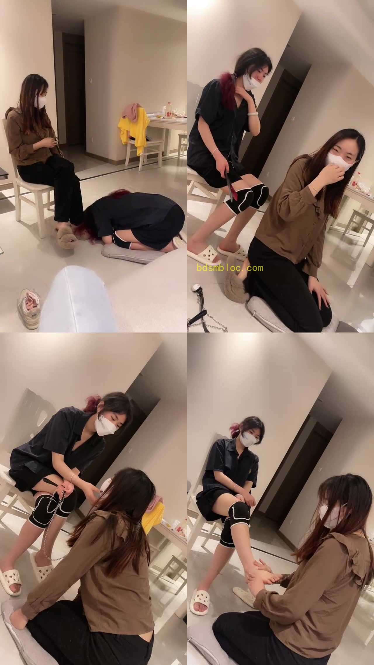 【橘子没熟】奴下奴-教女奴玩哭母畜/舔脚/sp耳光狠抽