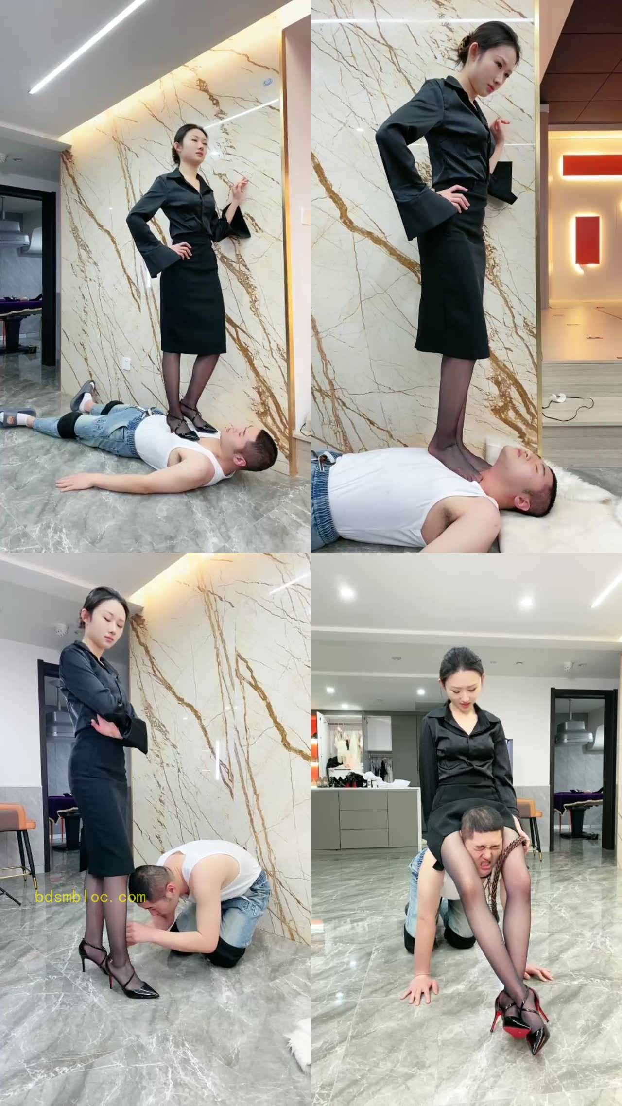 【麋鹿银儿】素人女神高跟踩舔脚美丽骑马