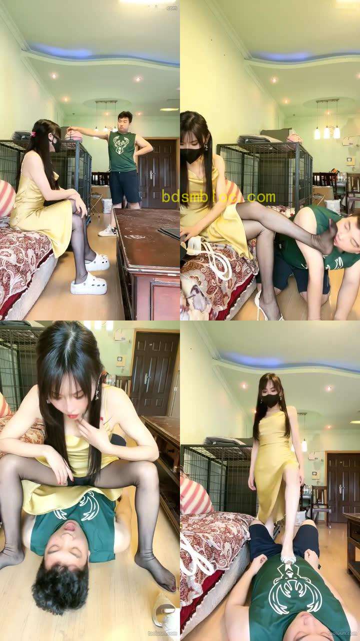 【重庆伊晨s】后妈开发儿子当狗中途遇到亲爸打电话，超刺激！口水，闻屁股