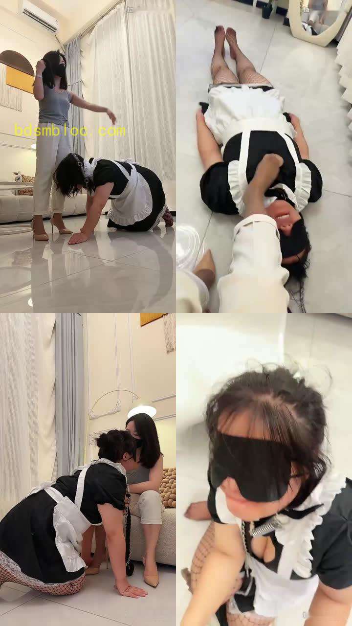 【辣姐】狗链遛女仆/清理脏鞋底/插嘴/骑马掐脖
