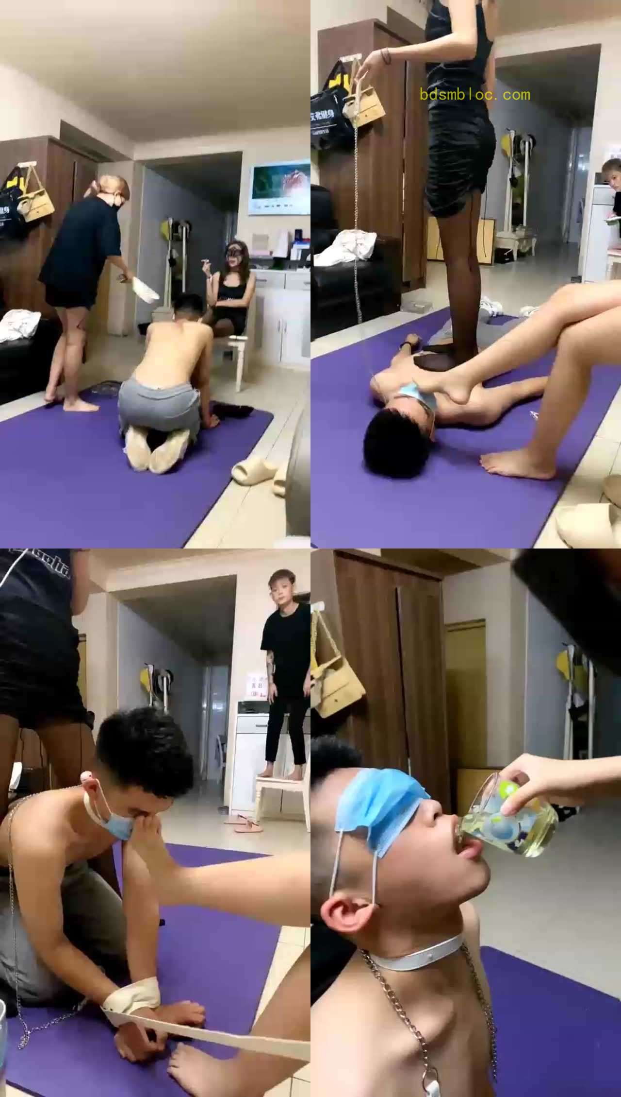 【昕昕S】恋足钻胯遭狗K9口水