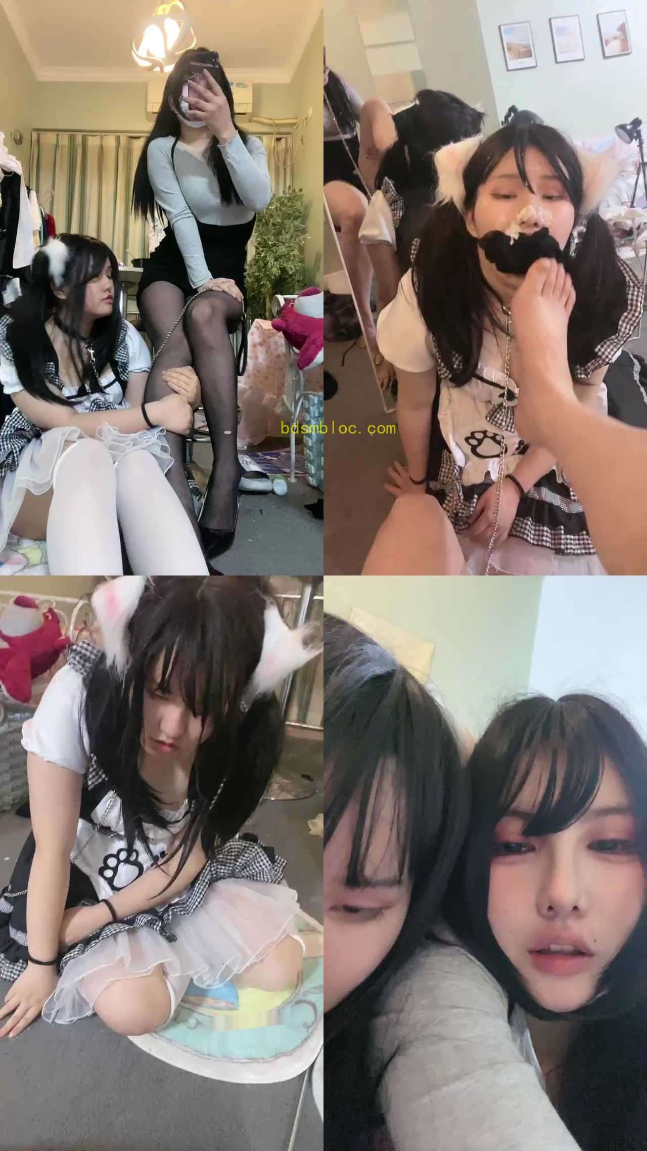 【绿子】精彩-开发可爱女仆做狗-舔jio吃口水吃黑丝