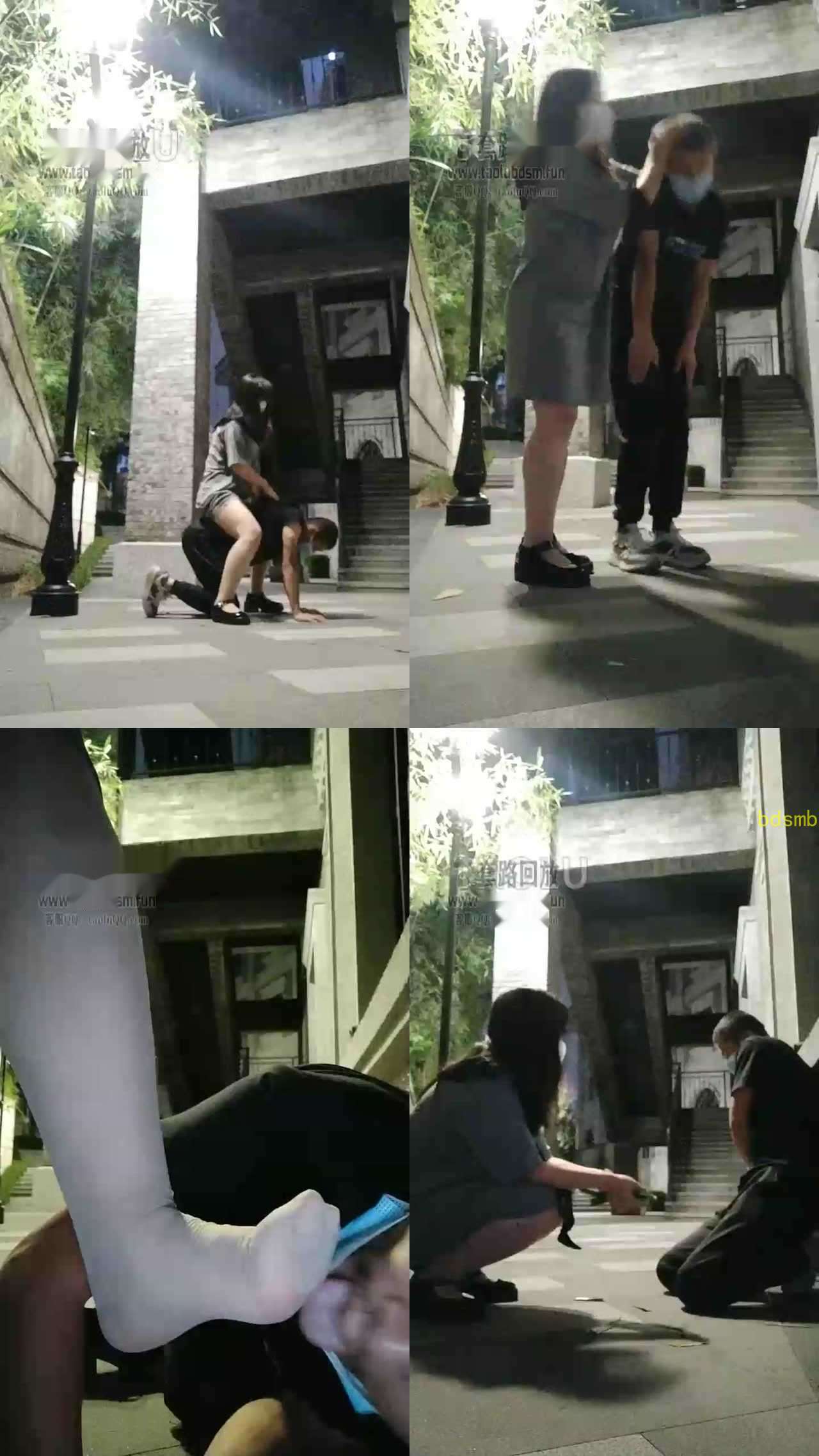 【YJ月玖儿】户外调教舔脚，遛狗