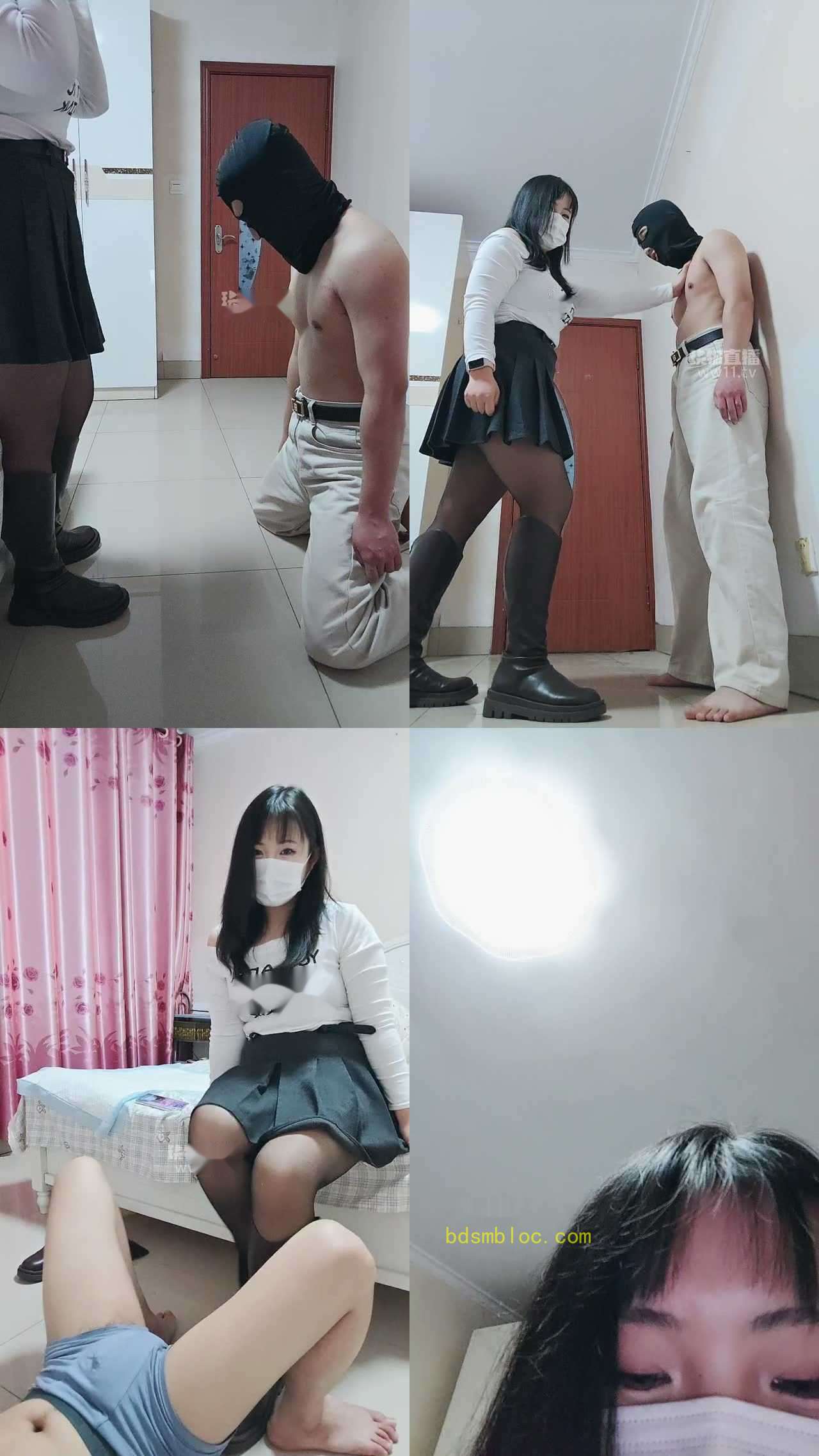 【静怡S】首播黑丝靴子踢裆调教
