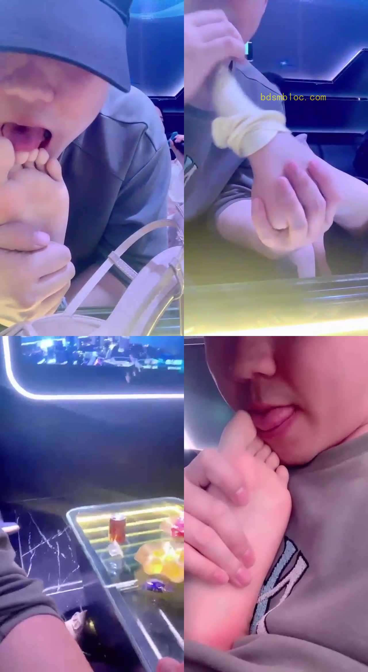 【素人】男生在KTV里舔四个甜美女生的脚和鞋子