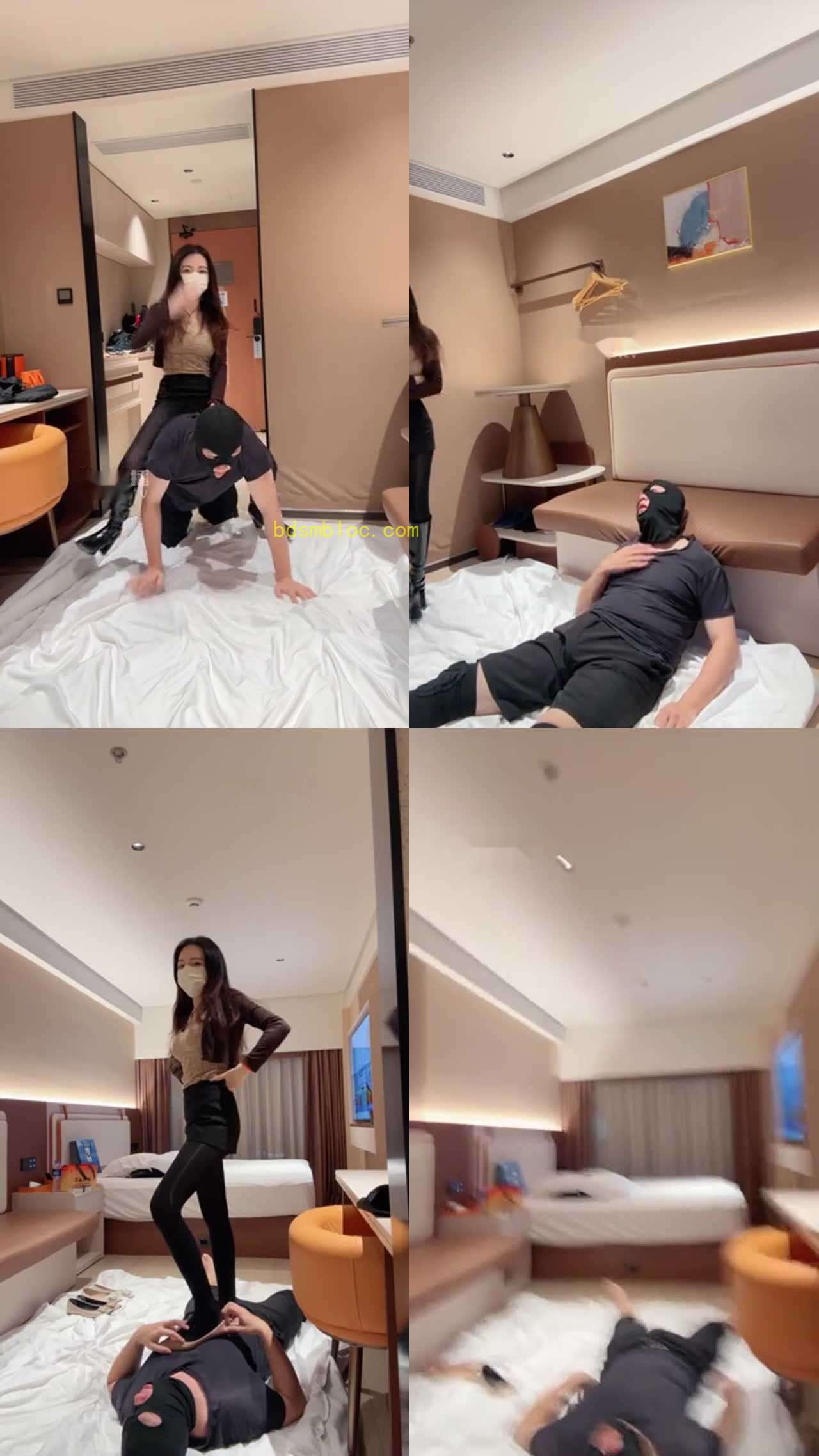 【御妍】厚黑丝长靴腿 绞踩脖窒息 除臭闻舔平底靴全体重踩踏坐脸倒计时插嘴深喉