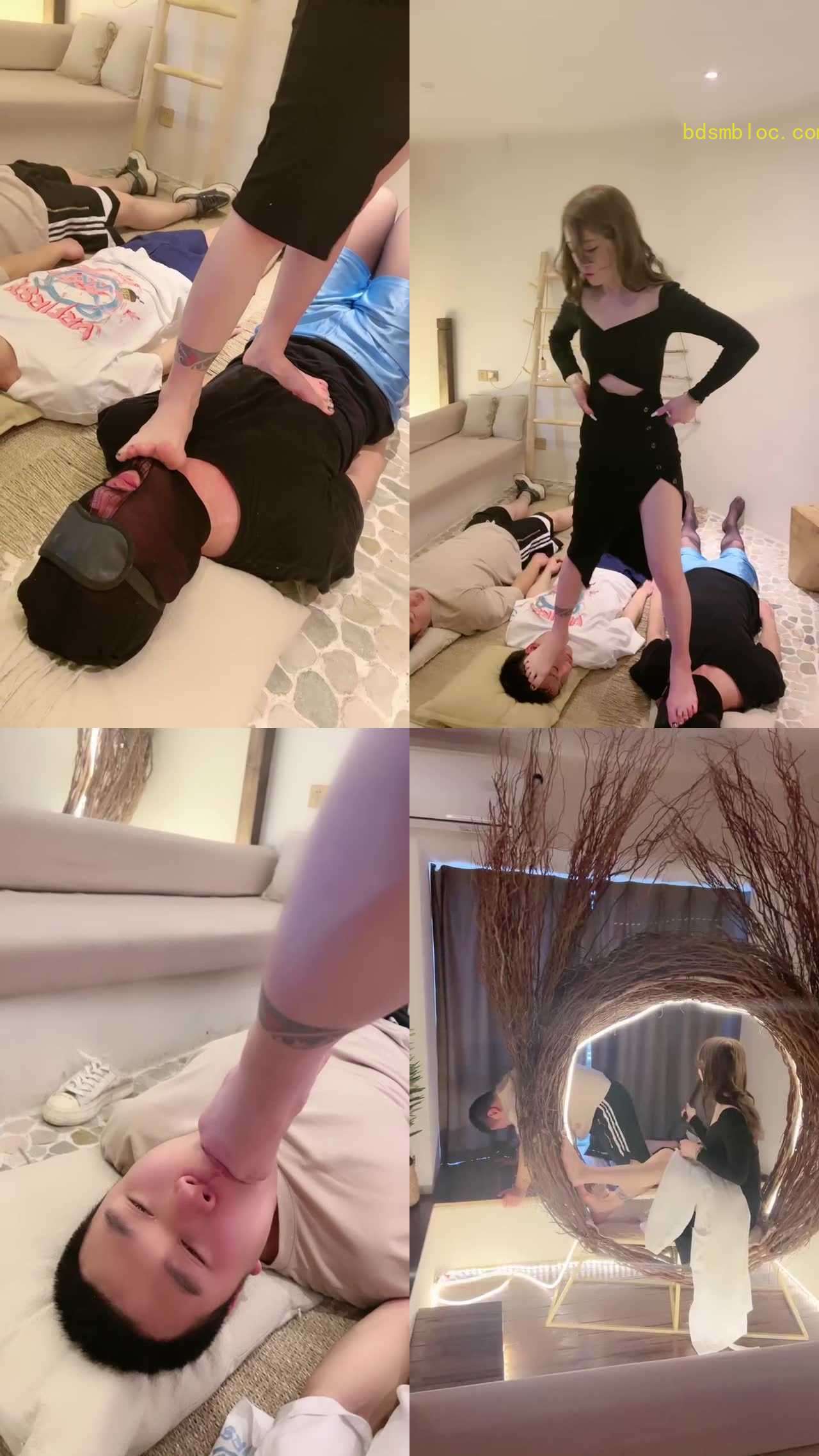 【领主老大】车模S全体重踩踏/深喉三奴才