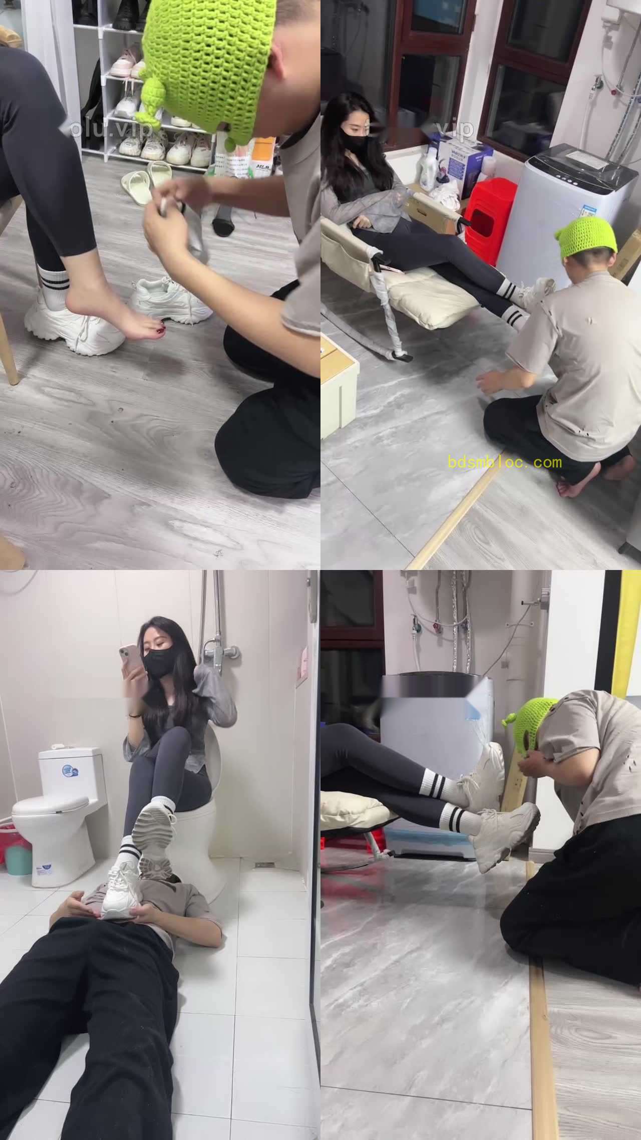 【槿一】绿帽狗下跪求虐/模拟马桶视角/舔脏运动鞋/毛拖鞋踩头