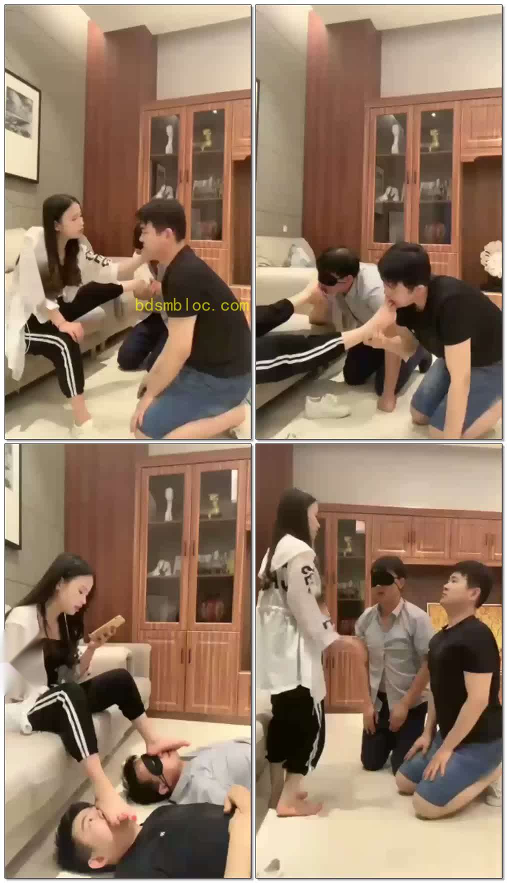 【灵灵】虐双奴，舔鞋，舔脚，踩踏
