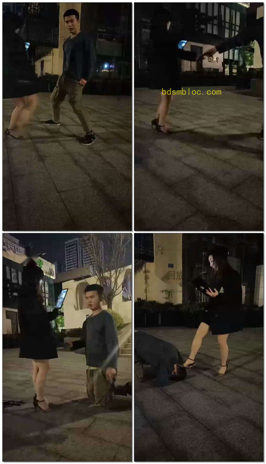 【第一帅男神】首次露脸极品美女小橙户外调教，搭讪成功奖励舔脚，搭讪失败耳光口水