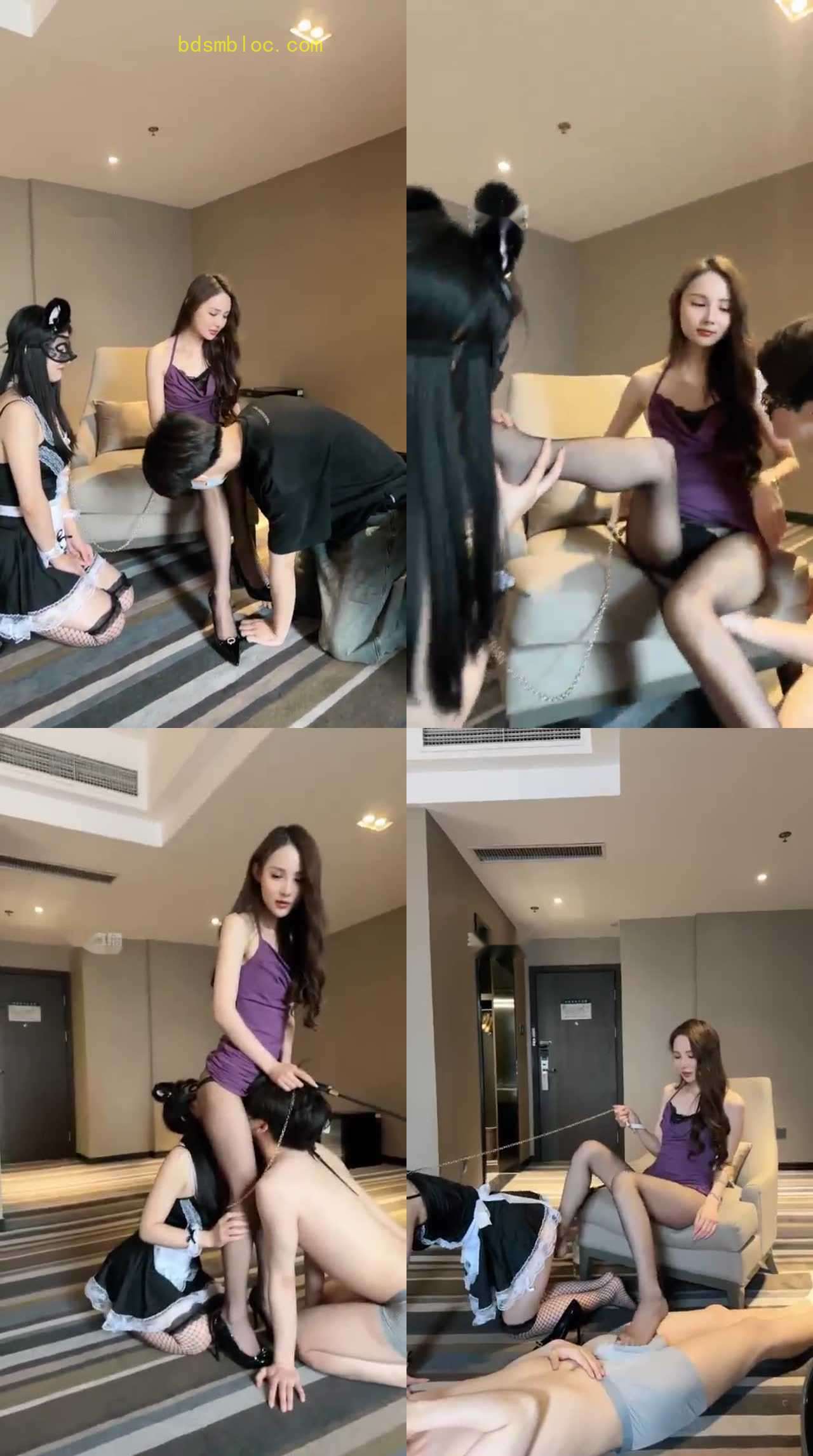 【冰冰女神】女S调教大学生情侣奴
