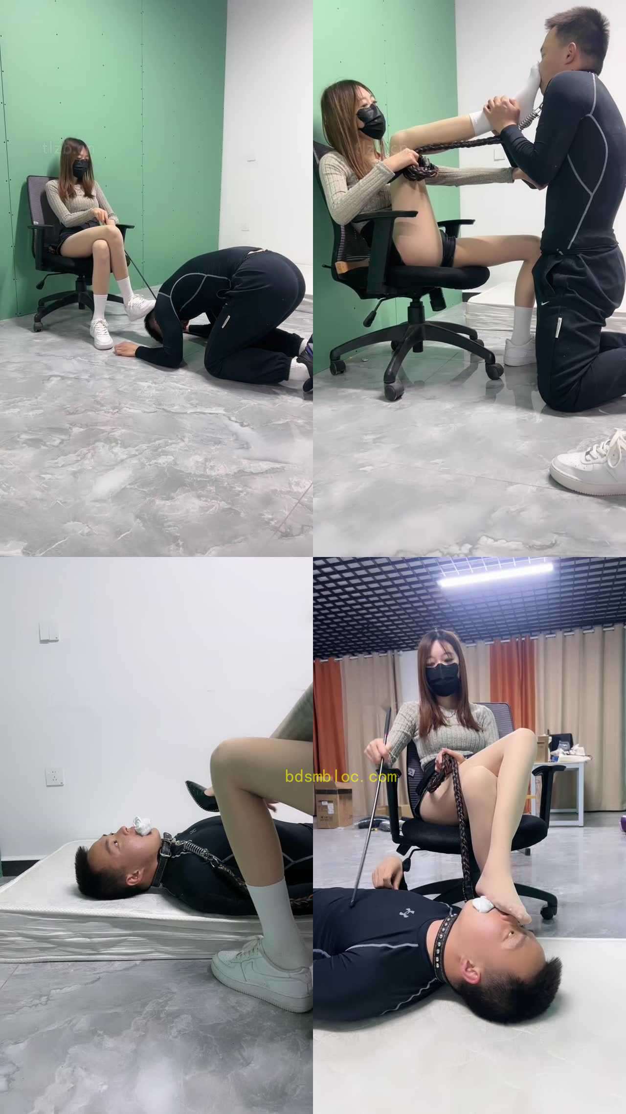【酒鸽】舞蹈生小白鞋棉袜-囚禁狗笼/踩狗爪/鞭打/闻鞋耳光/塞嘴