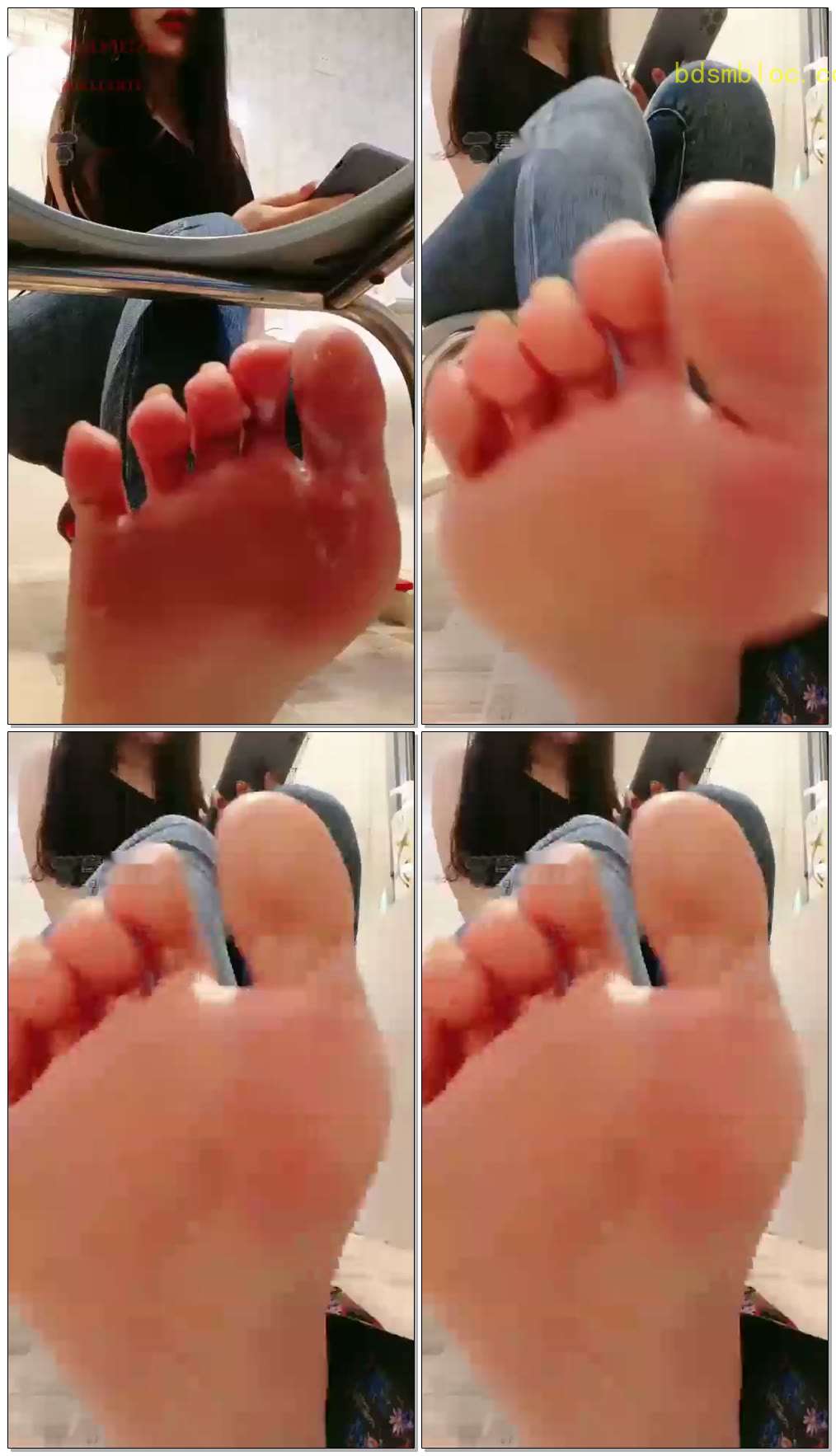 【十三姨】马桶牛仔裤高跟鞋脏鞋底踩水果浓痰