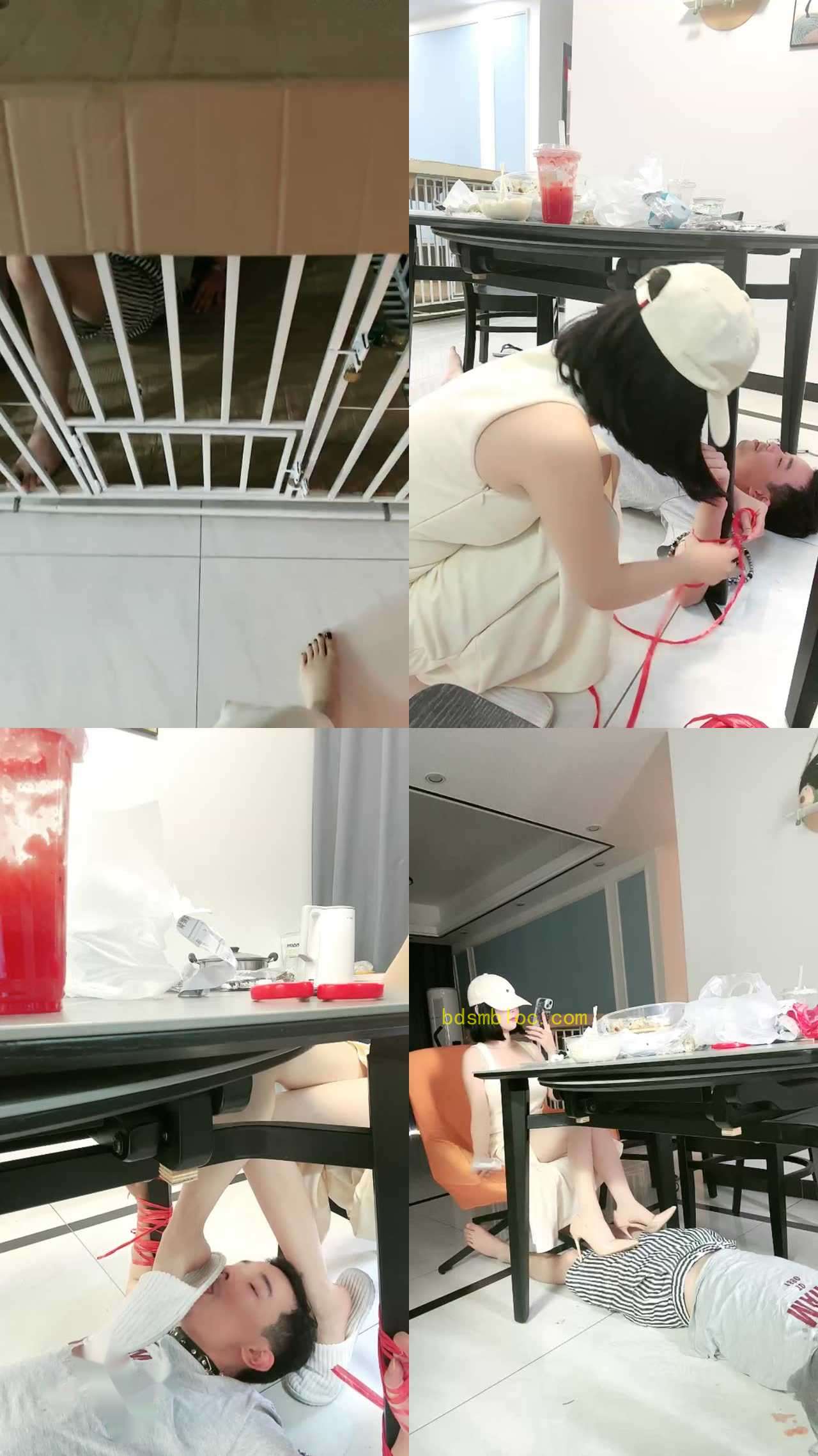 【黛樱】囚禁狗笼/桌底视角捆绑蹂躏狗脸