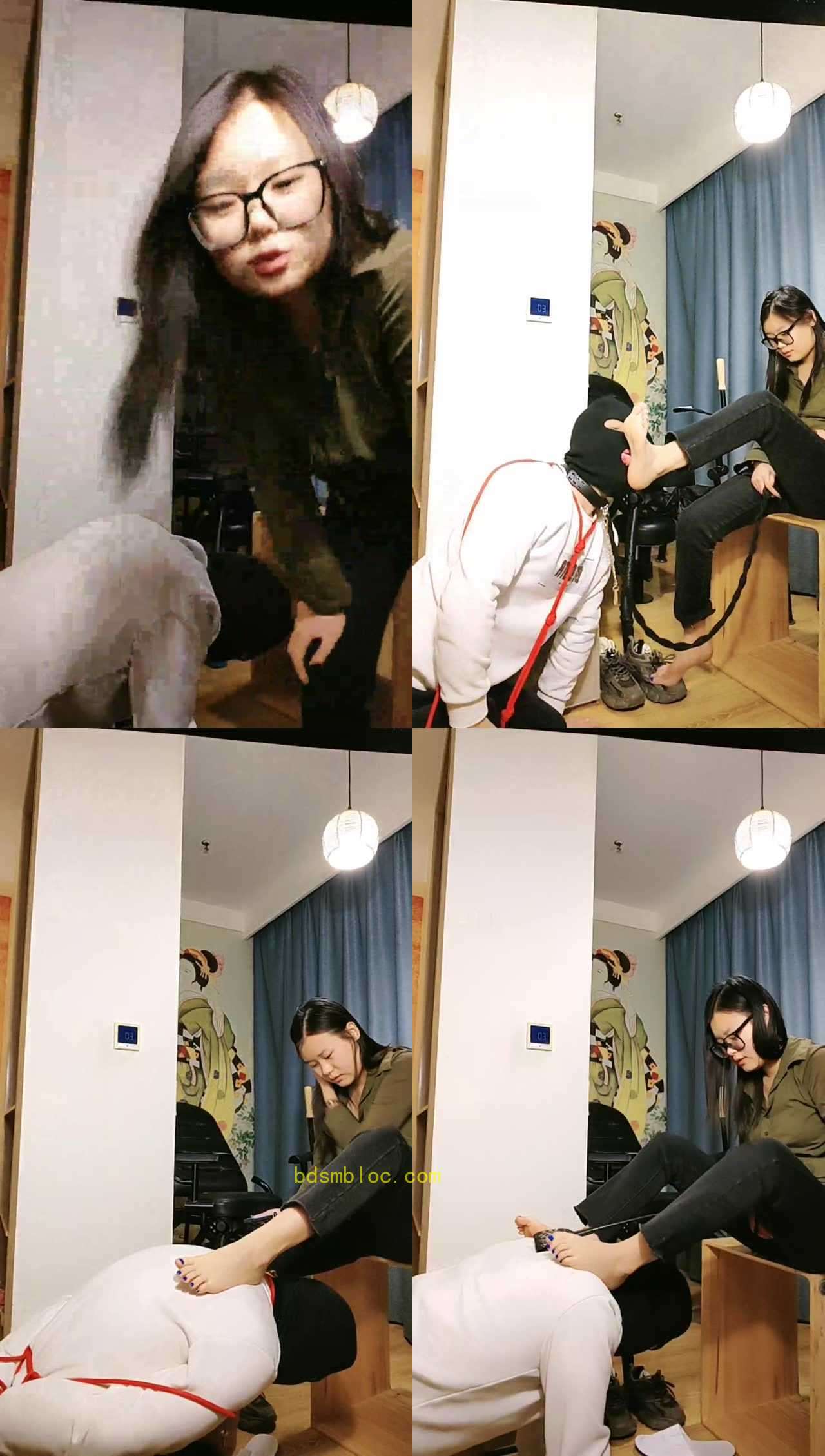【晗主】素人小姐姐-运动鞋白捆绑虐家奴-圣水