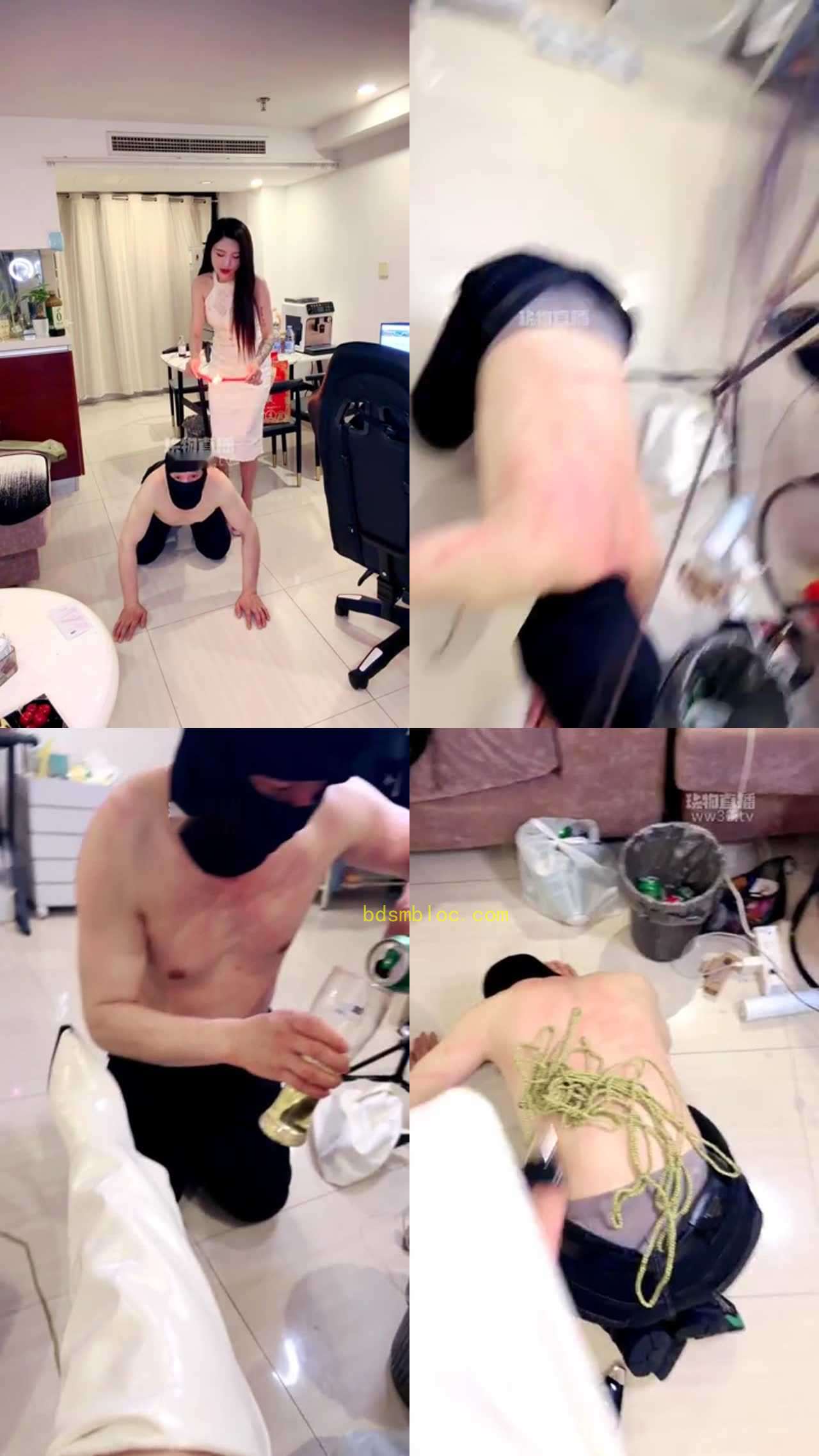 【DAI女王】老狗伺候不到位 超严厉狠毒鞭打 暴打耳光 鞋跟虐乳训调