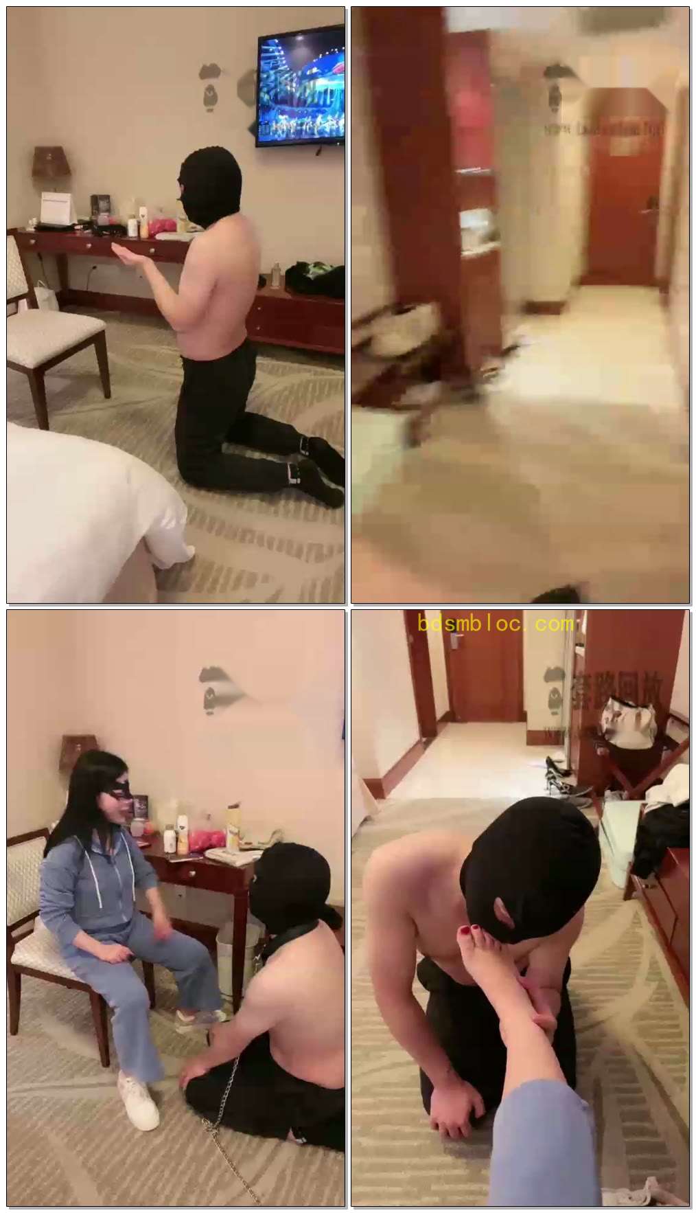 【依艺S】重度剁头脚耳光踩头踩踏恋足舔鞋底耳光呕吐物