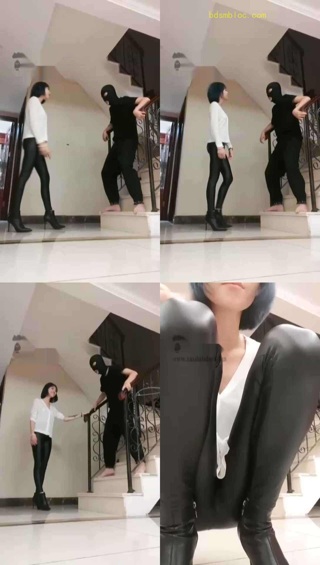 【曼禾s】暴露踢档，贱狗第一次过来主人家尝试踢裆