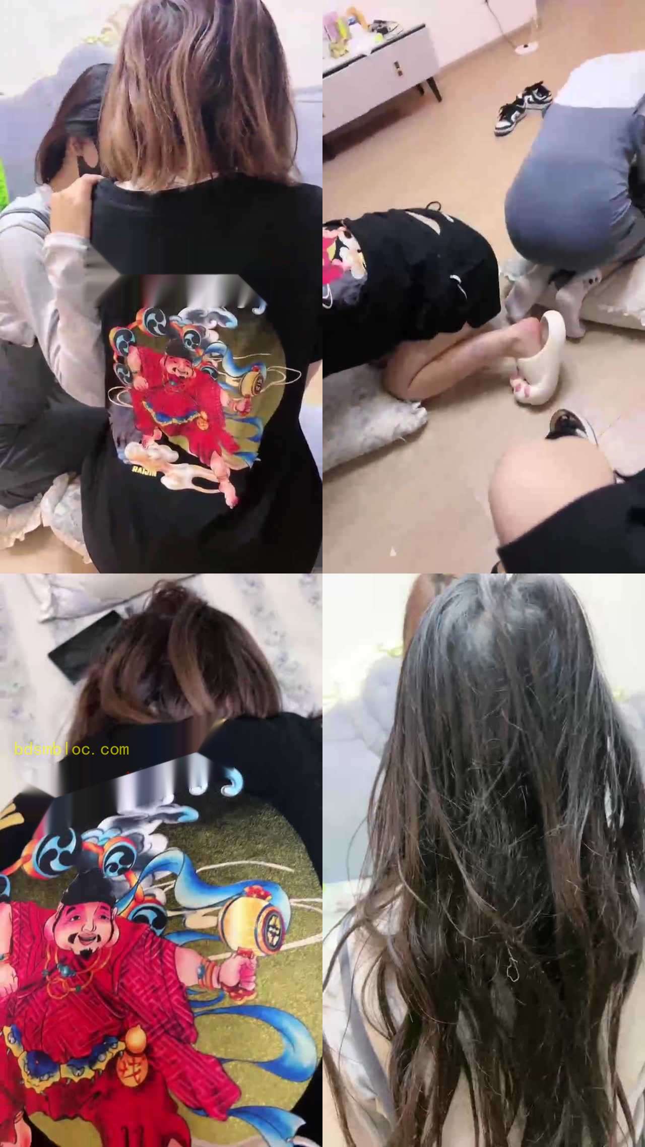 【女仆店素人】推荐-双女M-运动鞋船袜羞辱/舔脚狗爬【完整版】
