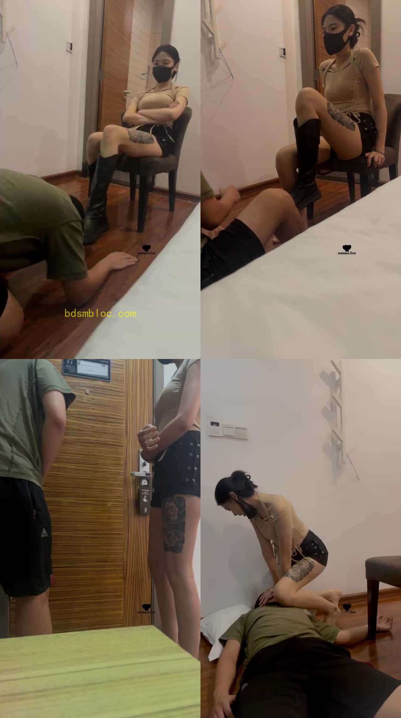 【梦瑶瑶主】抽耳光/长靴踩狗头/坐脸窒息/转胯踩踏【双视角版】