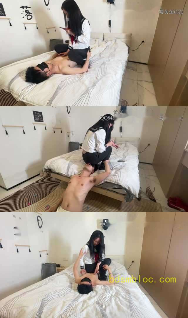 【黑丝诱惑】【晓俞】素人篇：大二学生晓俞牛仔裤全体重坐脸窒息狗奴