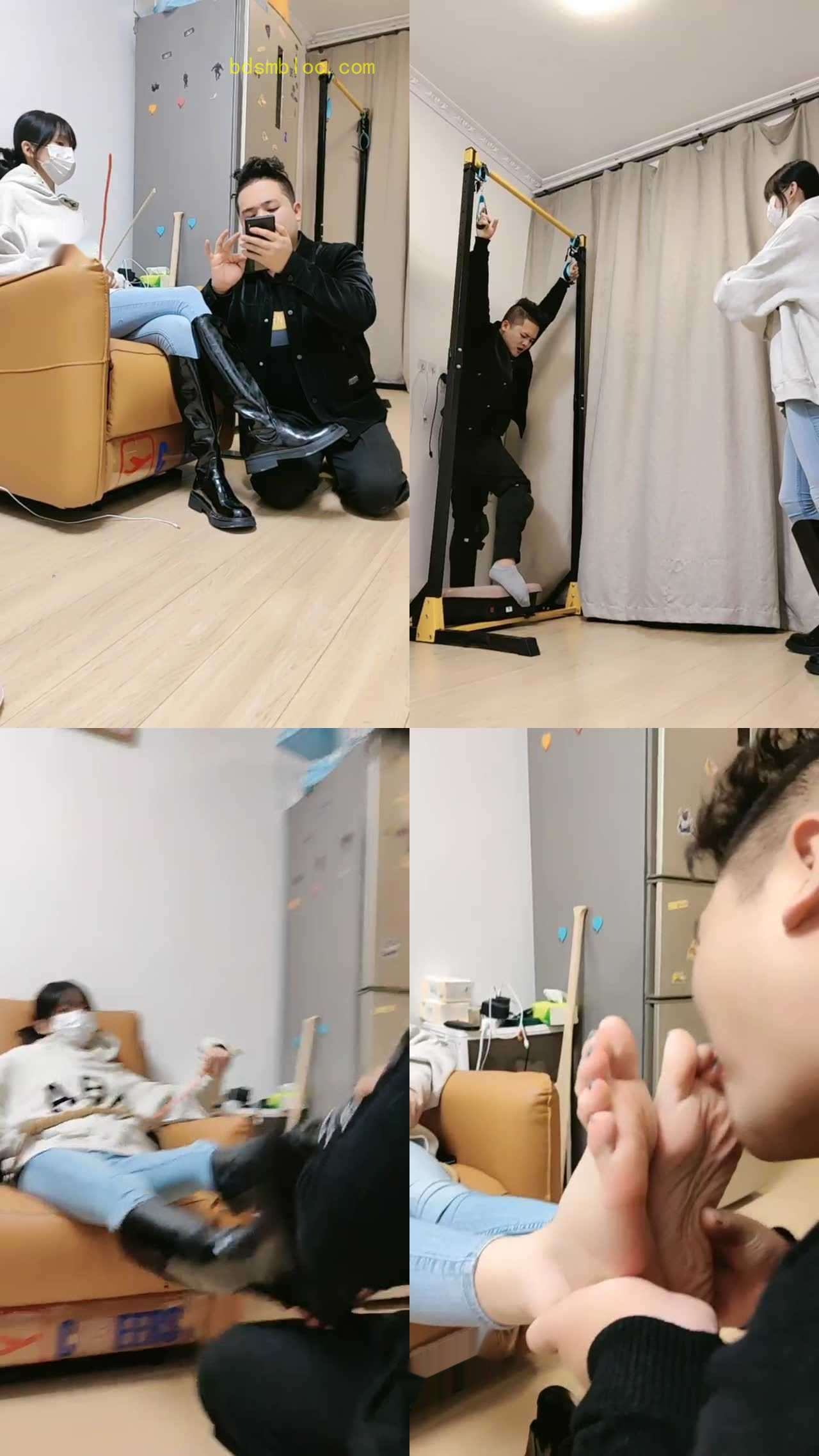 【暴力美学】长靴学生主暴打老师