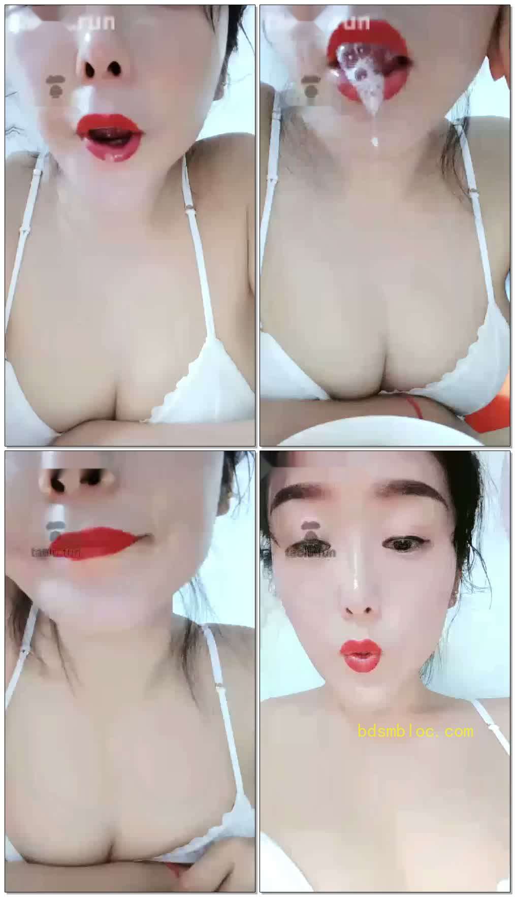 【艾丽莎女神】第一视角口水浓痰羞辱。嚼食物