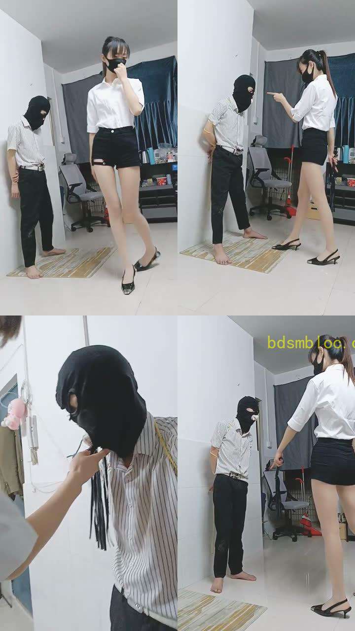 【美娜格格】身高差-长腿S袜子塞嘴暴力虐打