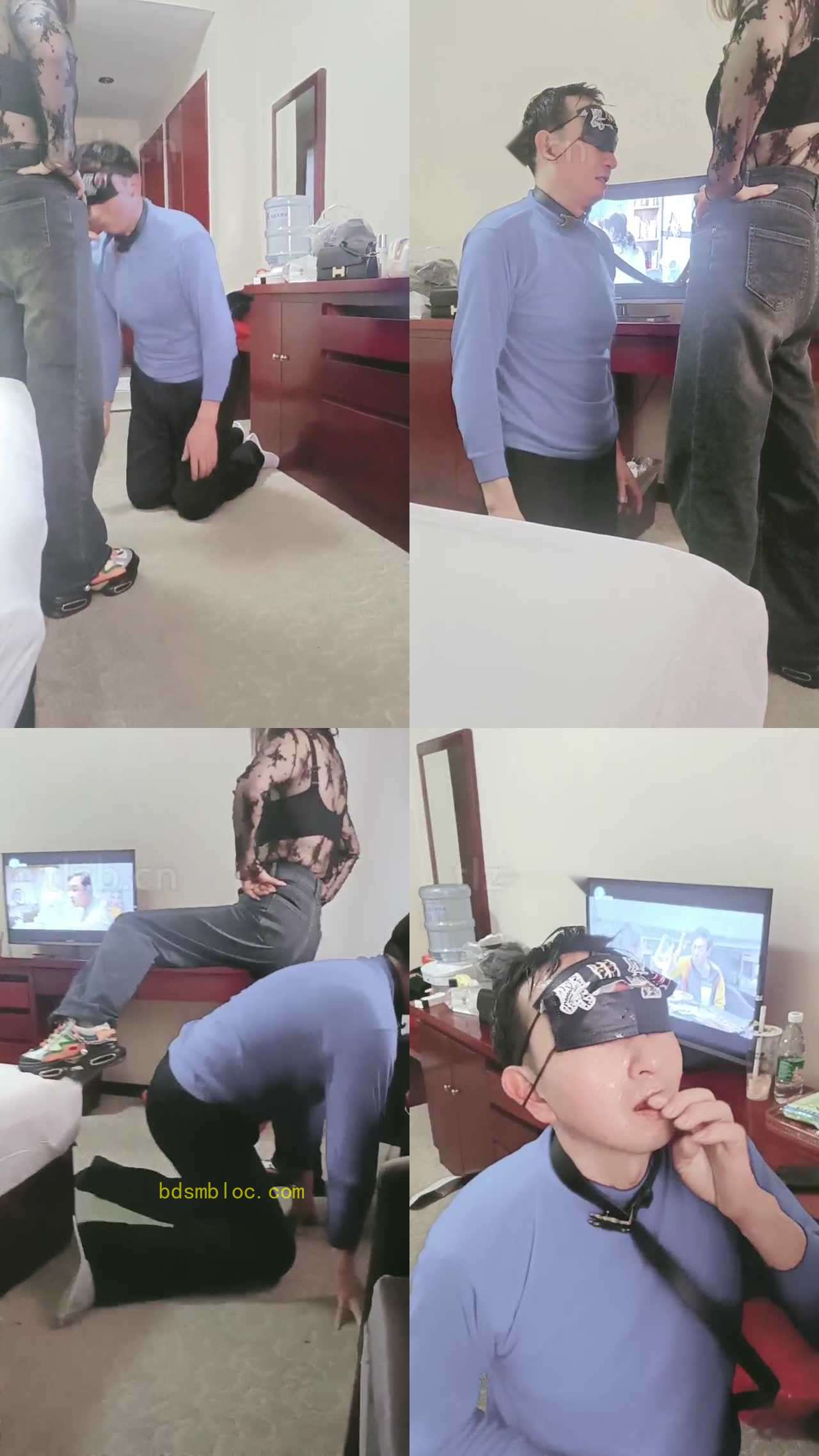 【bibi团】转胯爬行/抽耳光/掐乳/舔闻脏鞋/嘴脱袜子