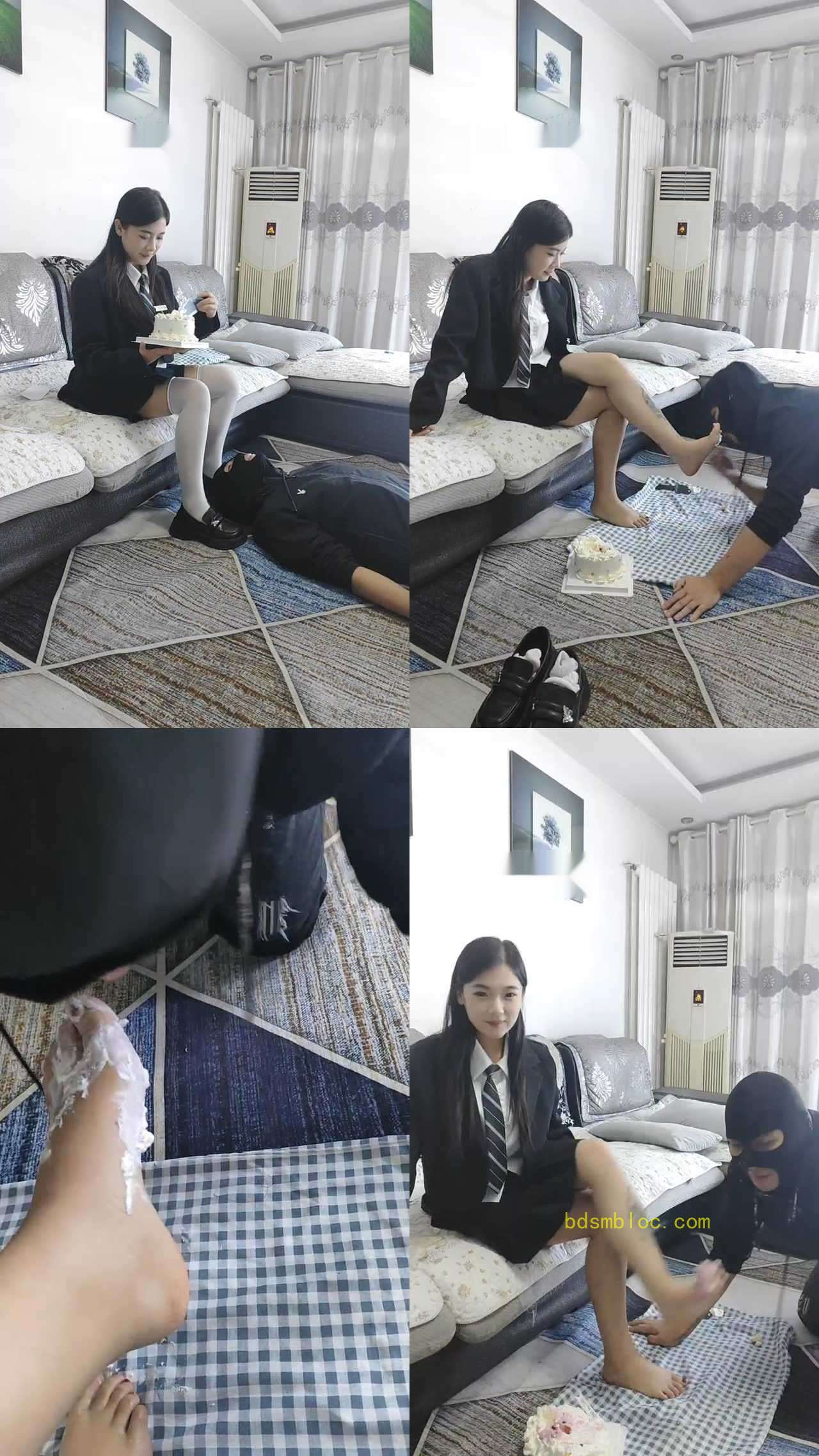 【尤尤子】学生S脚踩蛋糕喂食班主任