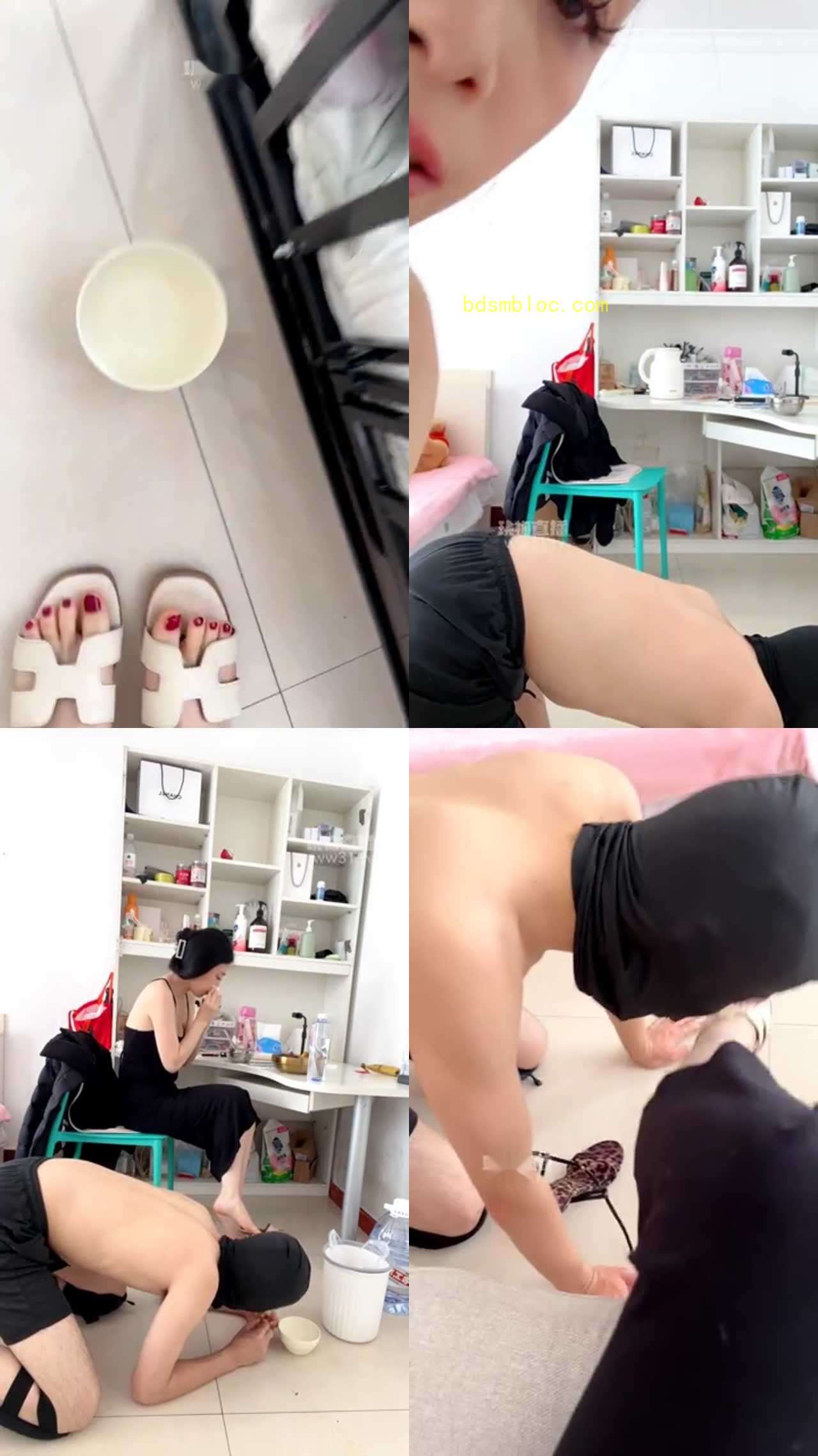 【卡叽兔】生活化调教圈养贞操锁奴 伺候吃饭喂食咀嚼物美脚侍奉