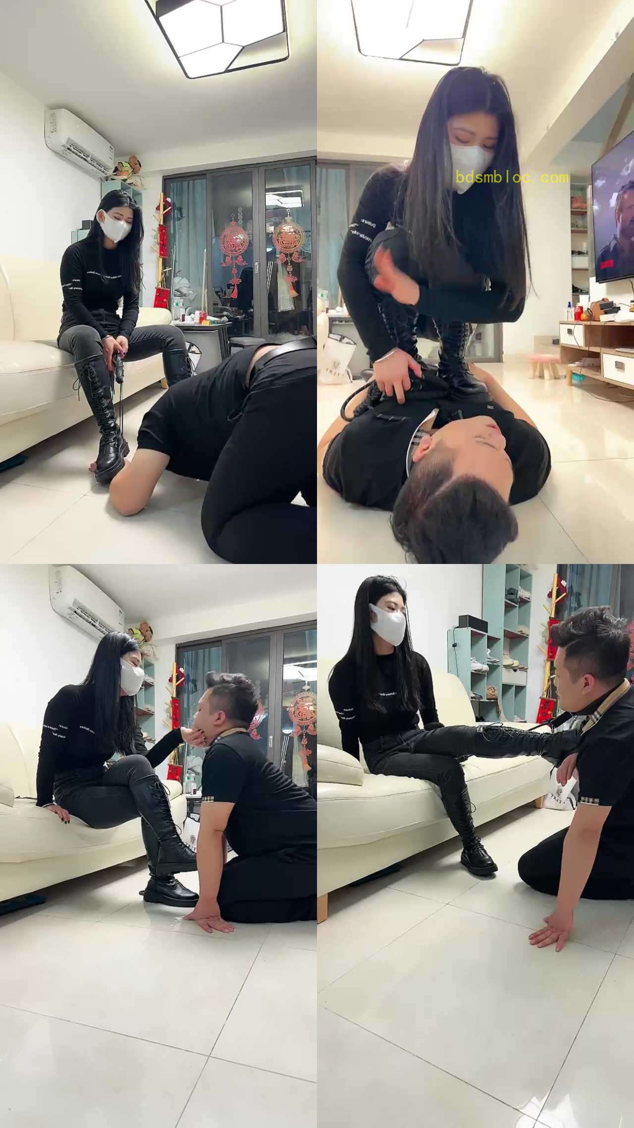 【凌苏晴S】玩贱狗各种打踢