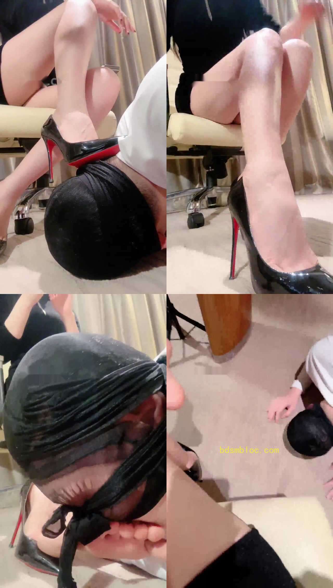【妆主大大】高跟碾压踩狗头 近距离闻舔臭脚