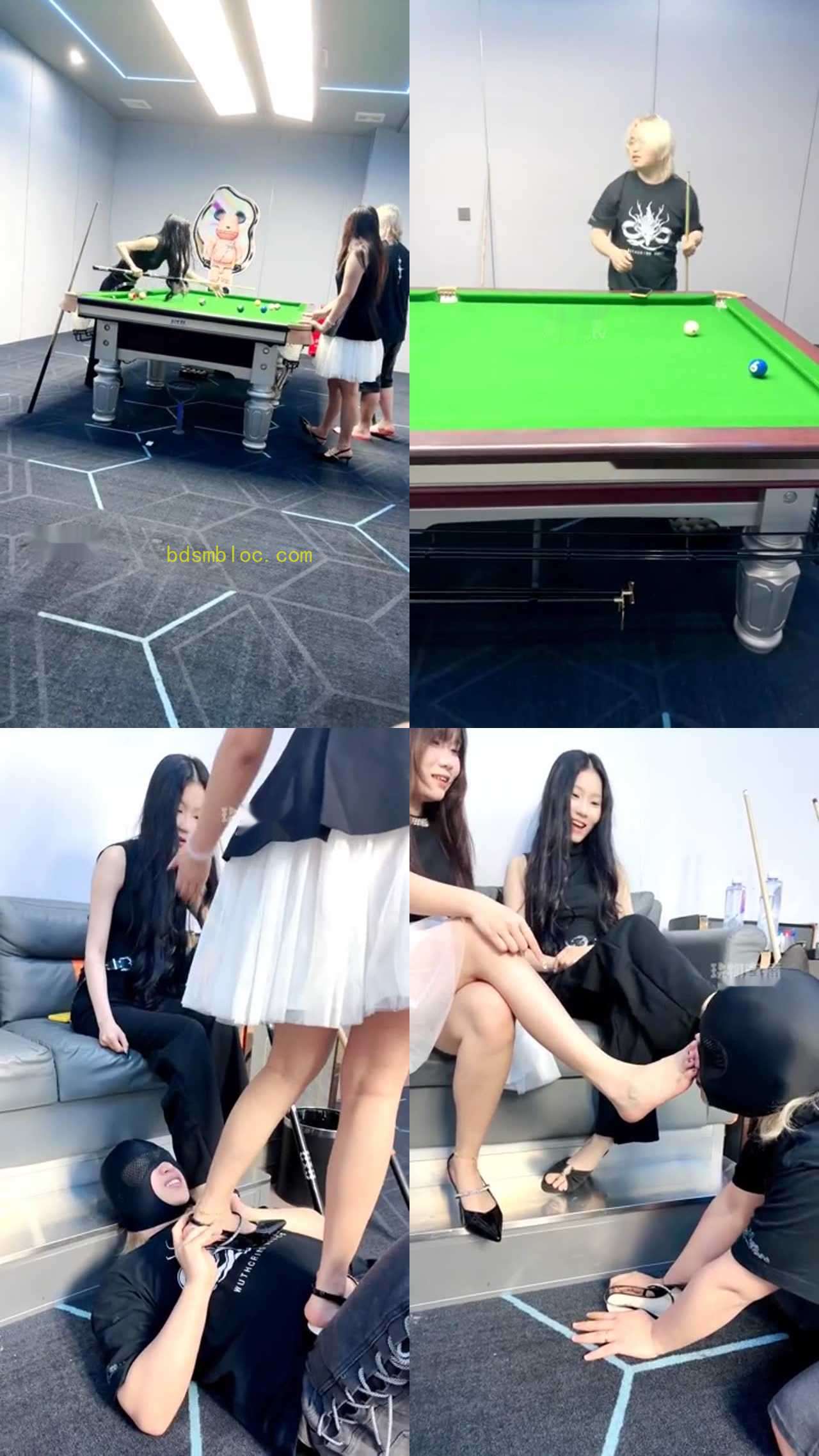 【猫猫大大】带私奴台球厅开发陪玩小姐姐双主调教