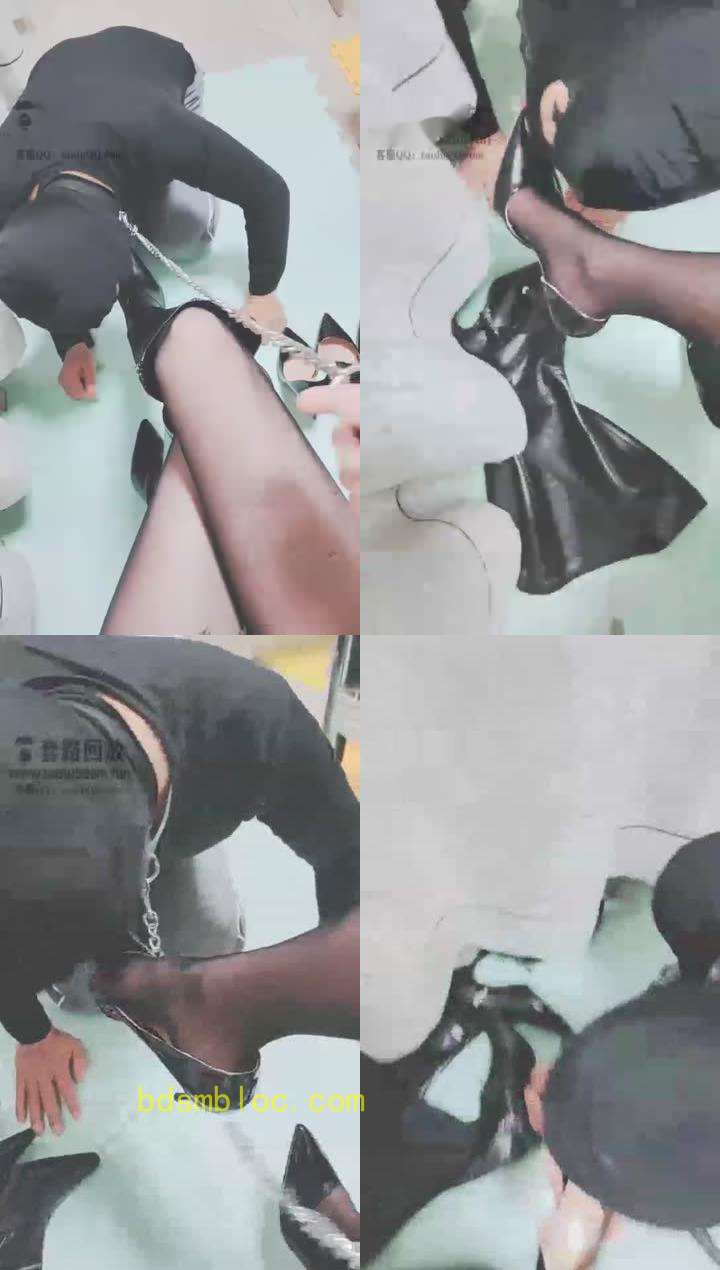 【灵竹】贱狗给主人清理不同的鞋子，有长靴，有性感高跟鞋
