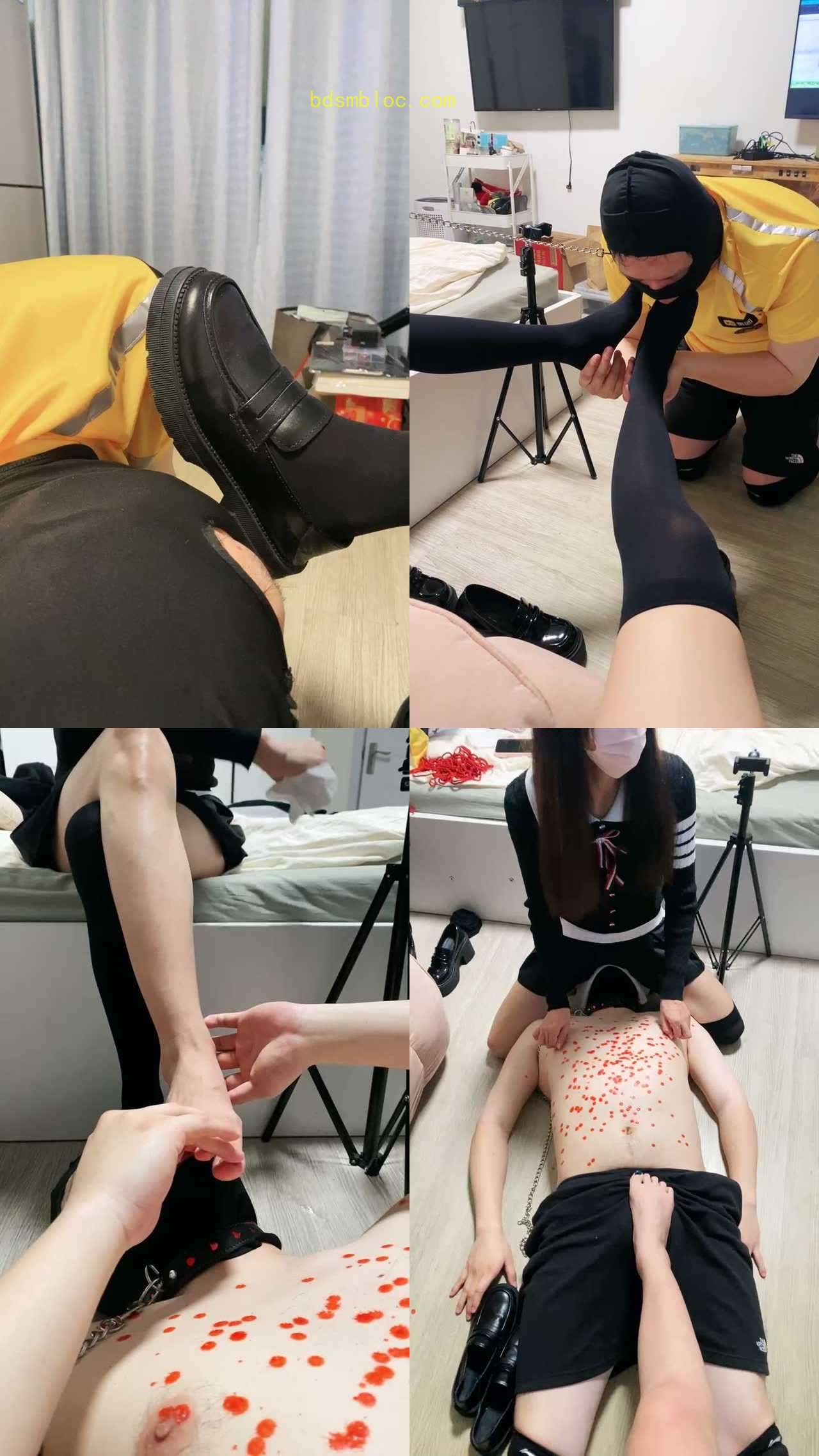 【上海双s筒梨】jk女神开发素人外卖小哥