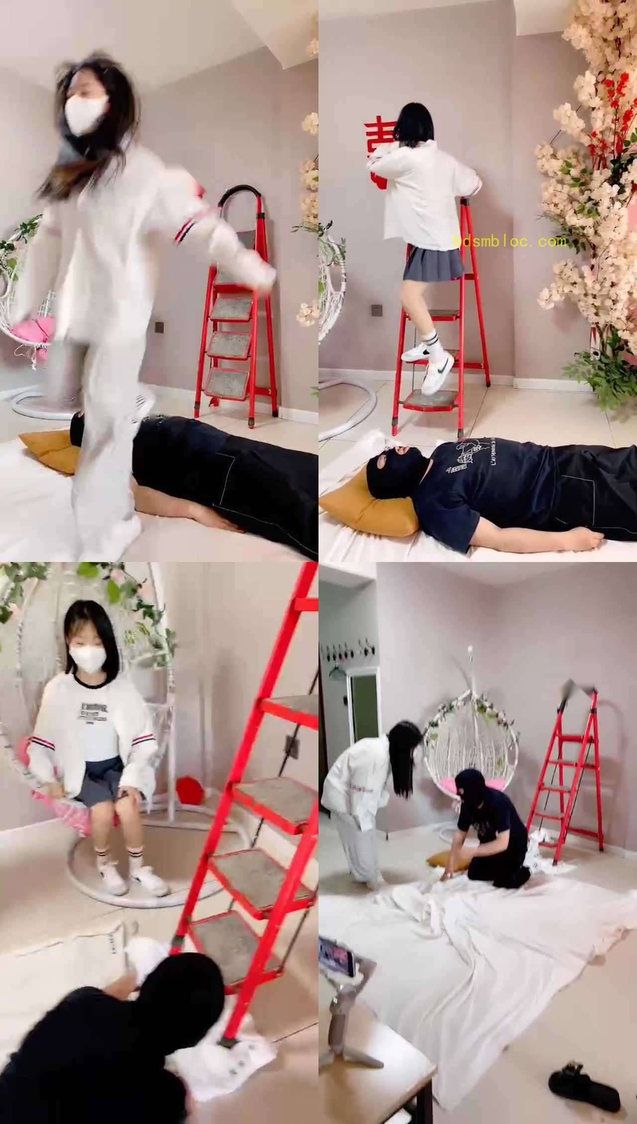 【精神小妹】双学生素人-超狠跳踩跺脸/骑马/袜子塞嘴