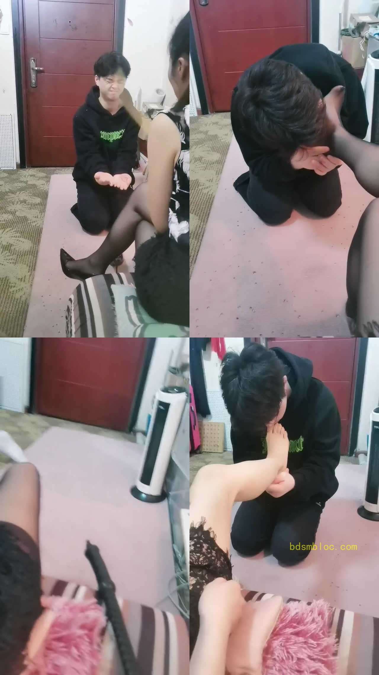 【成都叶子】打手心/高跟黑丝诱惑/耳光/嘴叼袜子