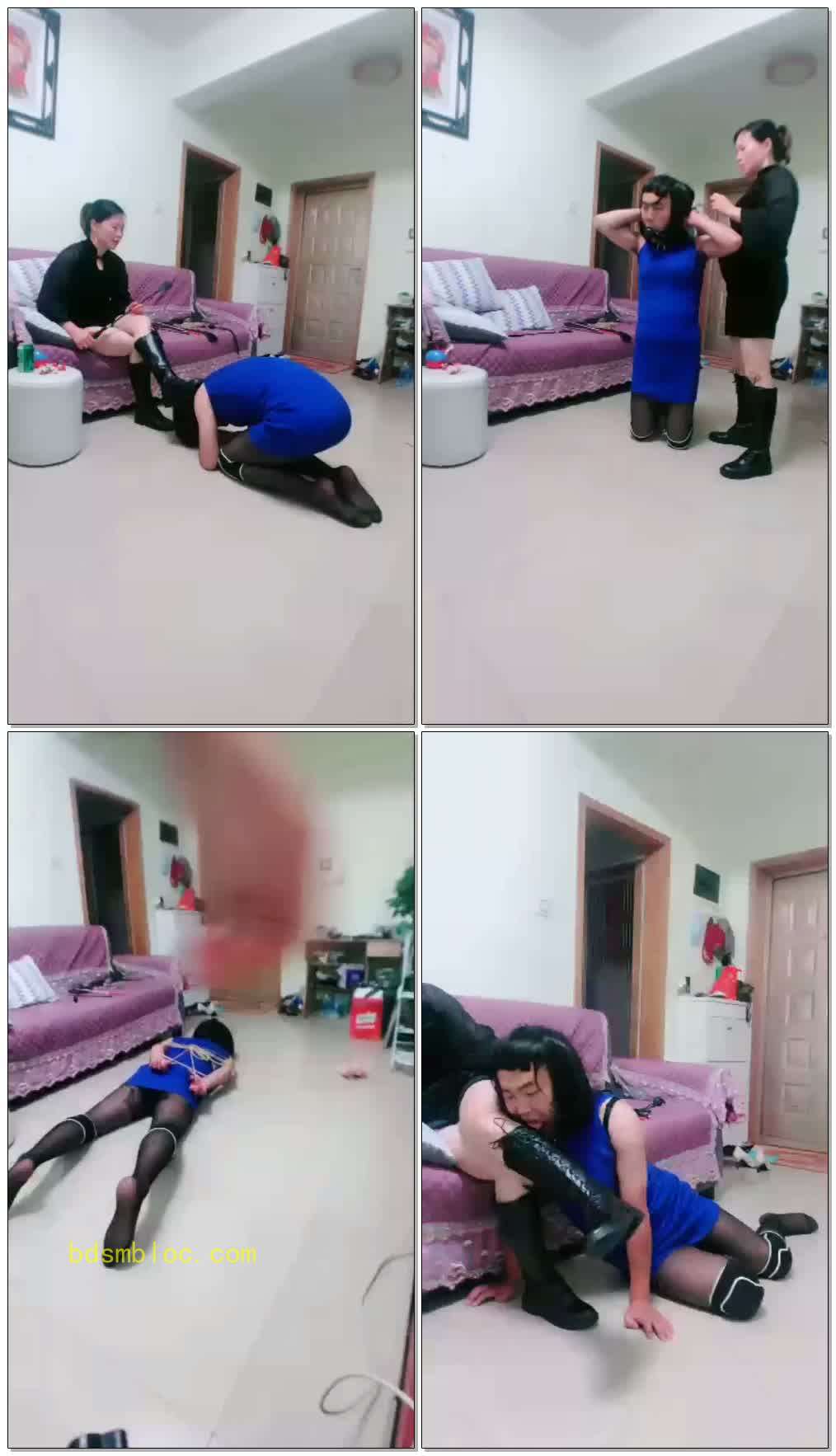 【瑾玲女王】上课了，长靴调教CD母狗