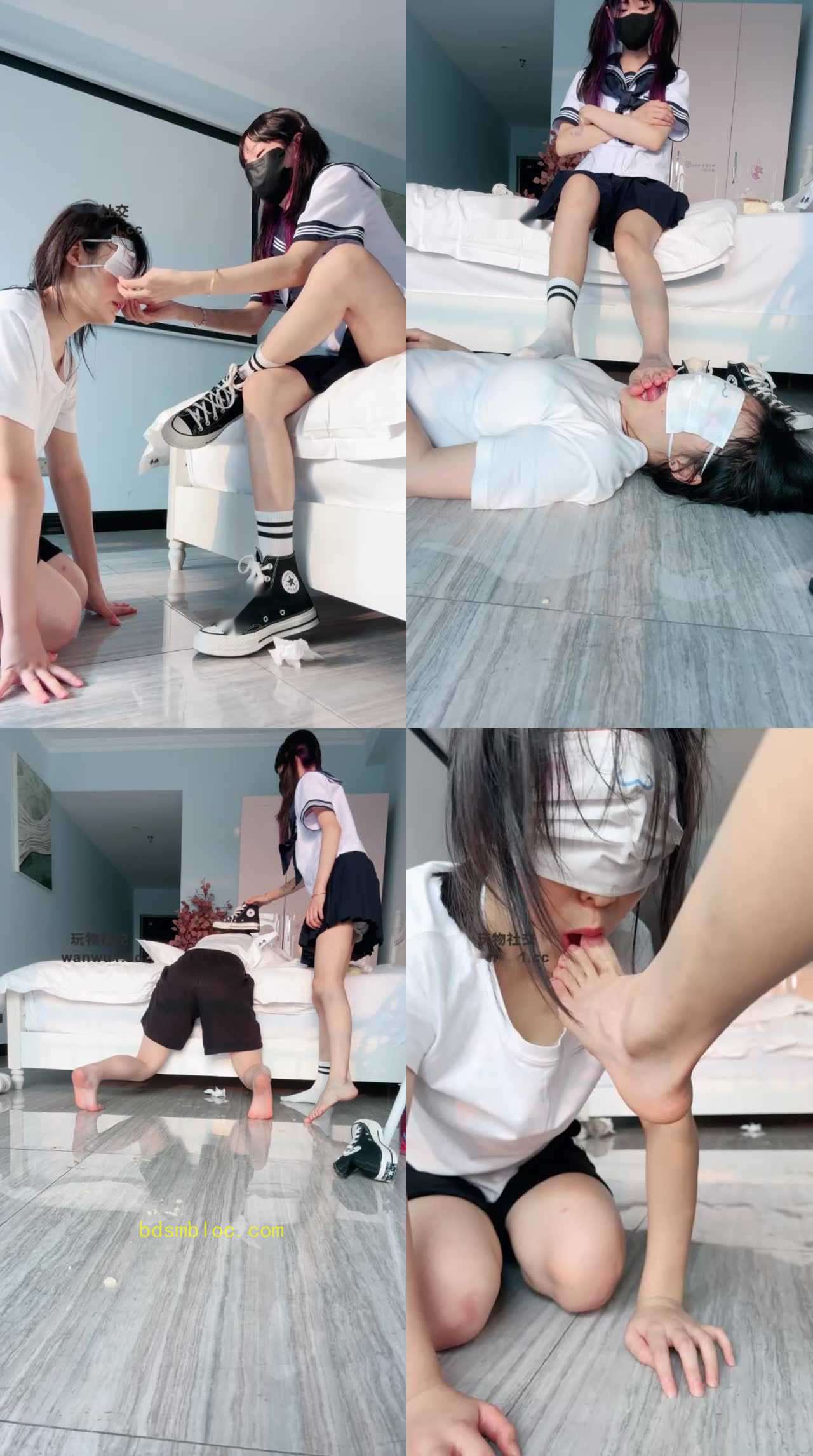 【奶味小仙女】玩母狗-脏鞋塞嘴/脚深喉喂酸奶浓痰