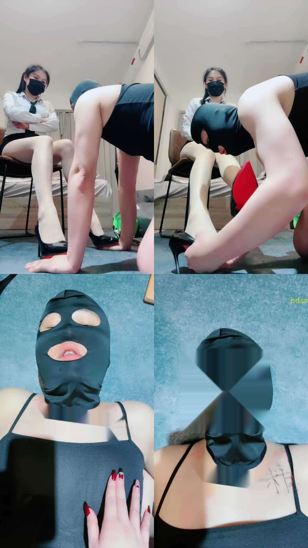 【甜心教主】绿帽变装狗-舔高跟肉丝/吃口水/脚插嘴/闻吸丝袜