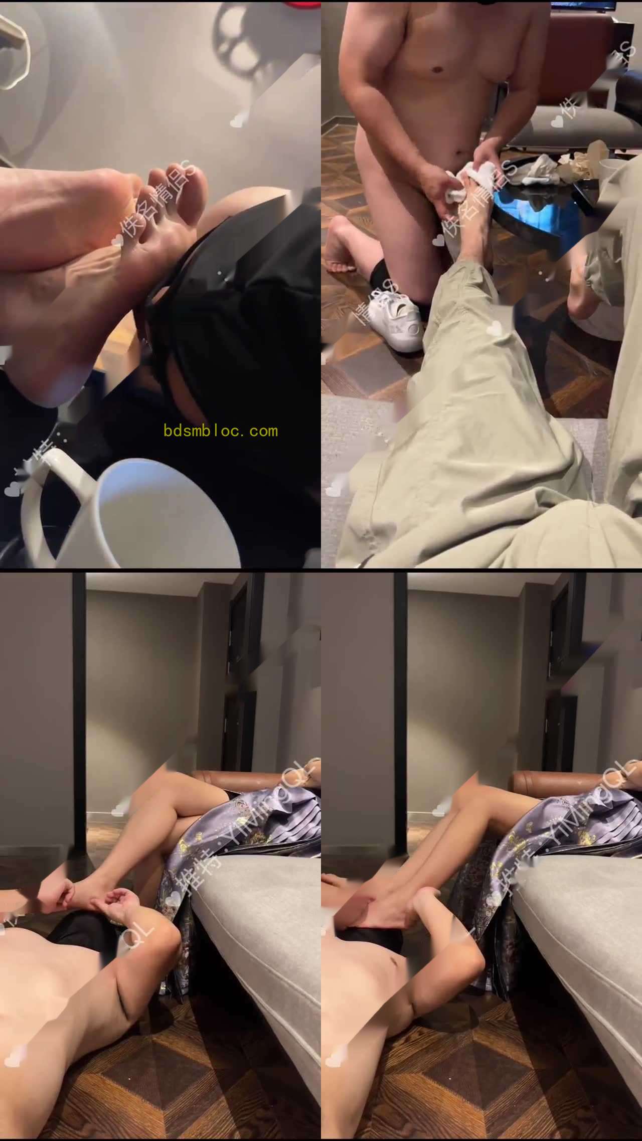 【佚名夫妻主】调教贱狗沦为两位主人的足下奴