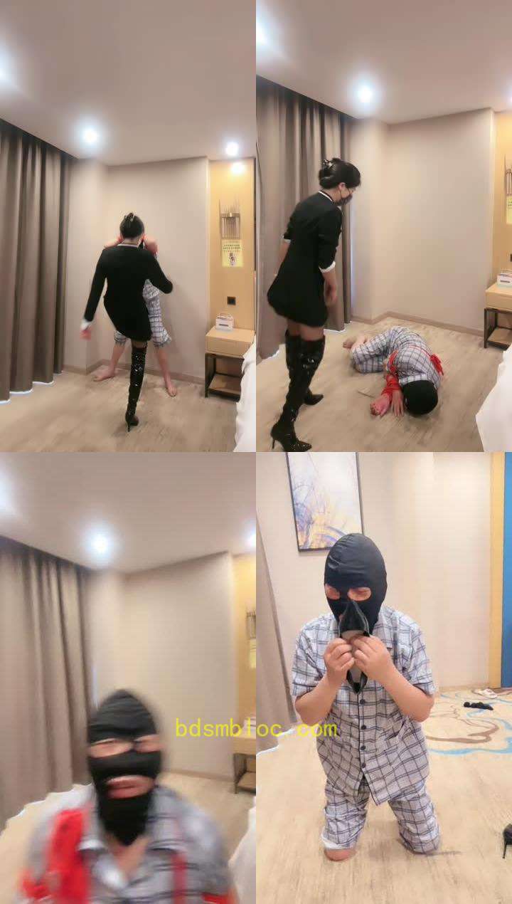 【重庆安琪】捆绑继父-长靴踢踹耳光各种刑
