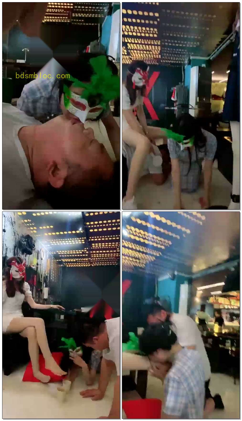 【虞姬】调教情侣m，舔鞋，暴力踩踏，舔脚，圣水